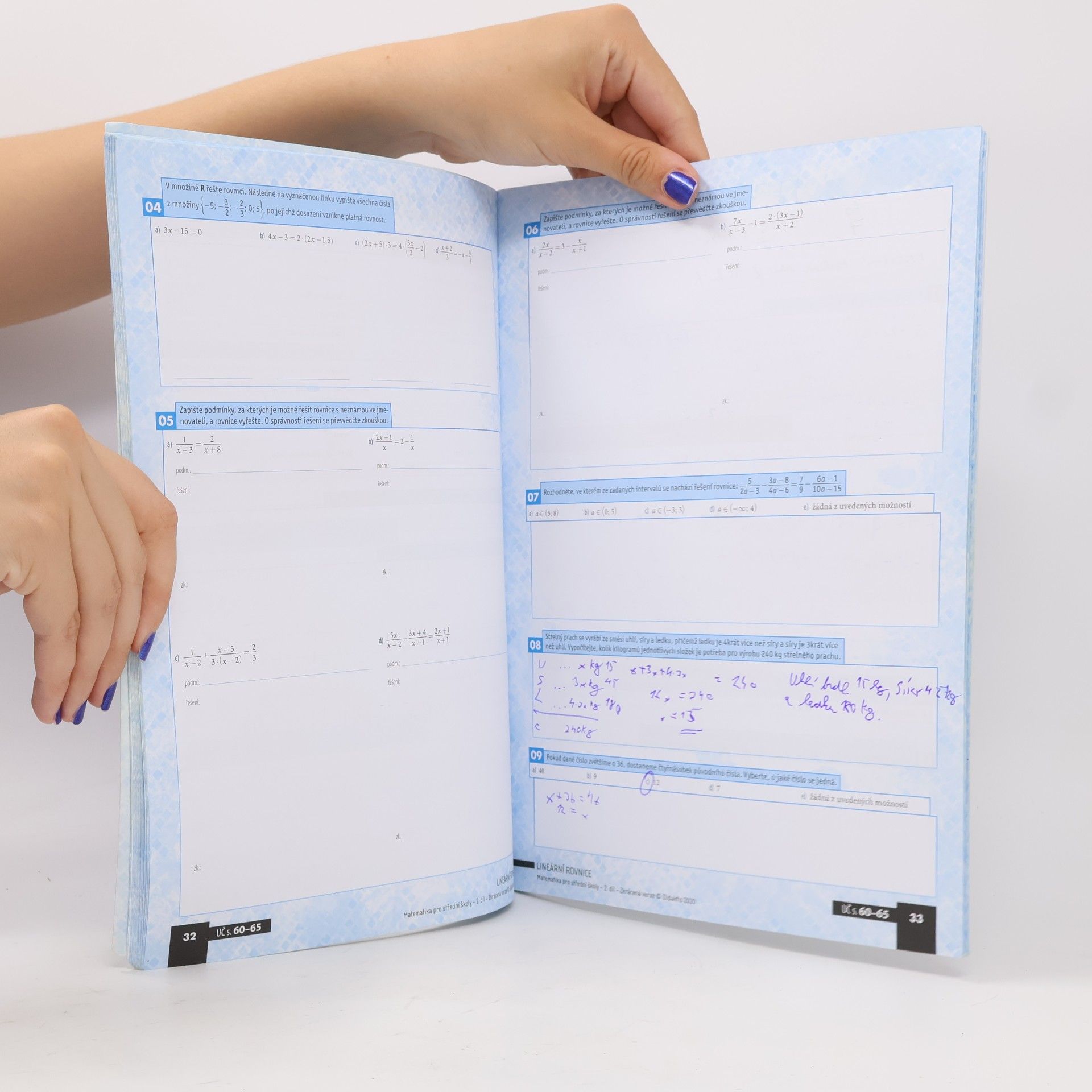 Marie Chadimová Matematika pro střední školy. 2. díl, Výrazy, rovnice a nerovnice : zkrácená verze : pracovní sešit