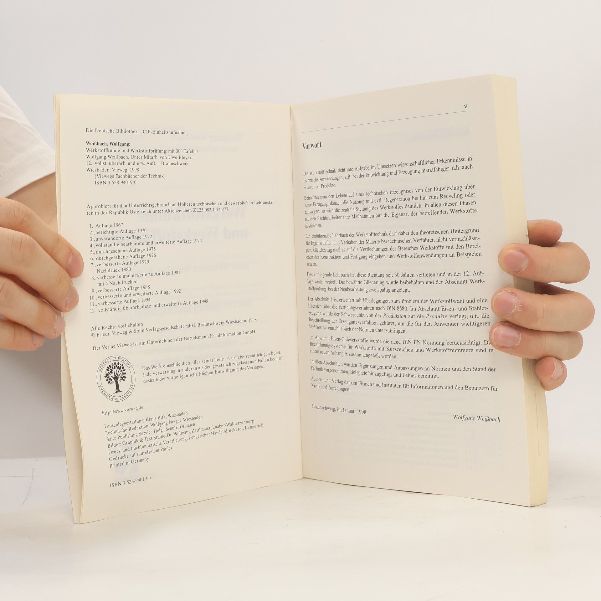 Wolfgang Weißbach Werkstoffkunde und Werkstoffprüfung