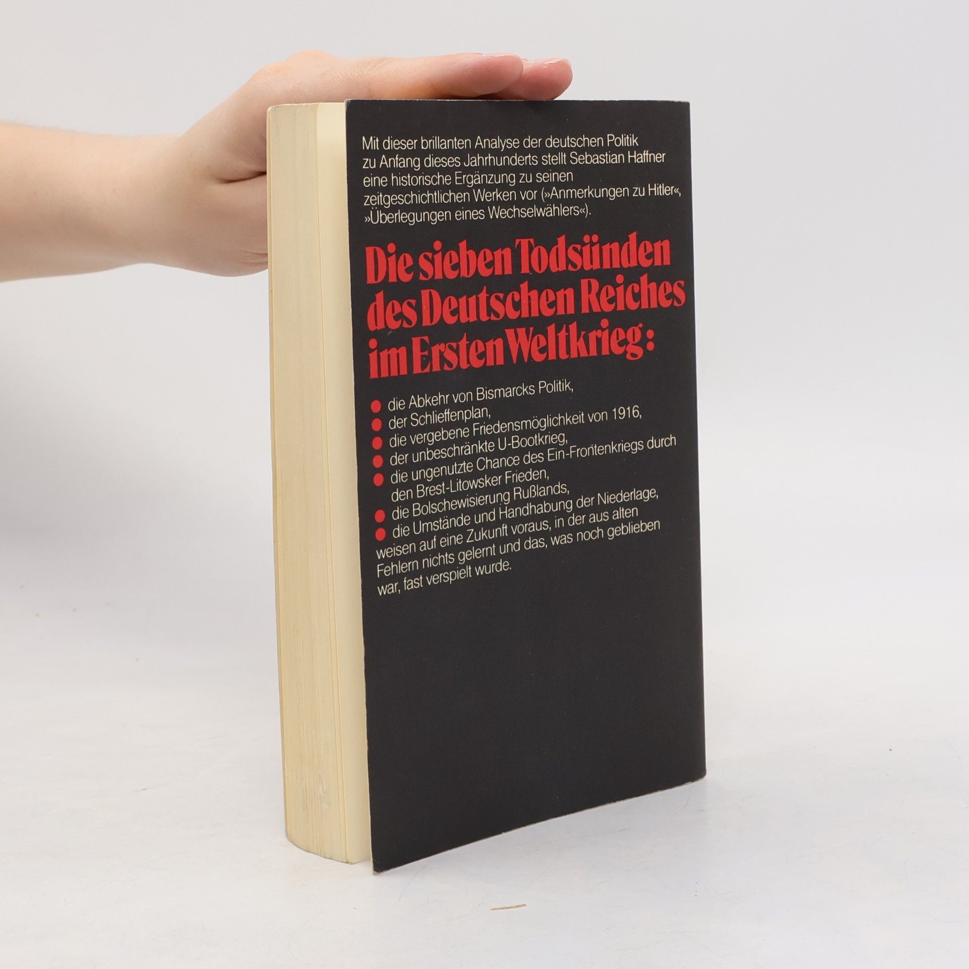 Sebastian Haffner Die sieben Todsünden des Deutschen Reiches im Ersten Weltkrieg