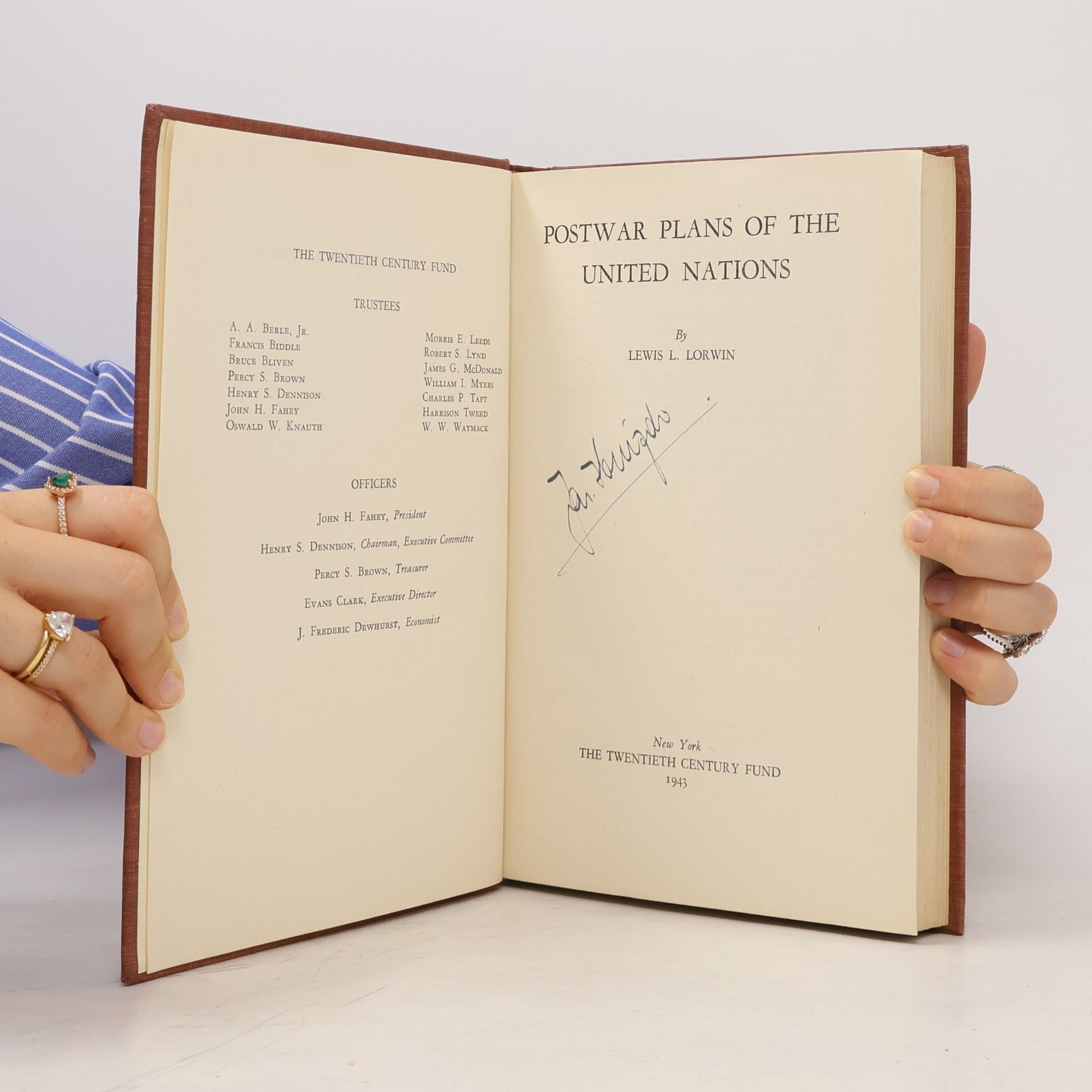 Lewis Levitzki Lorwin Postwar Plans of the United Nations