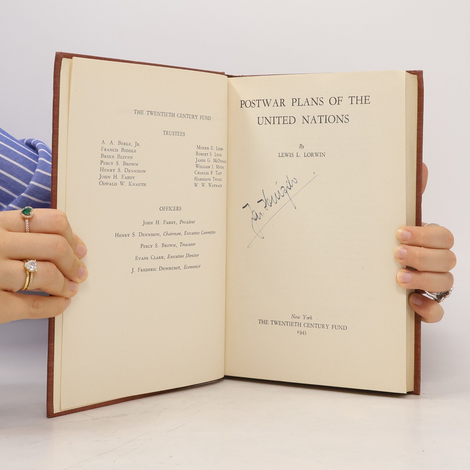 Lewis Levitzki Lorwin Postwar Plans of the United Nations