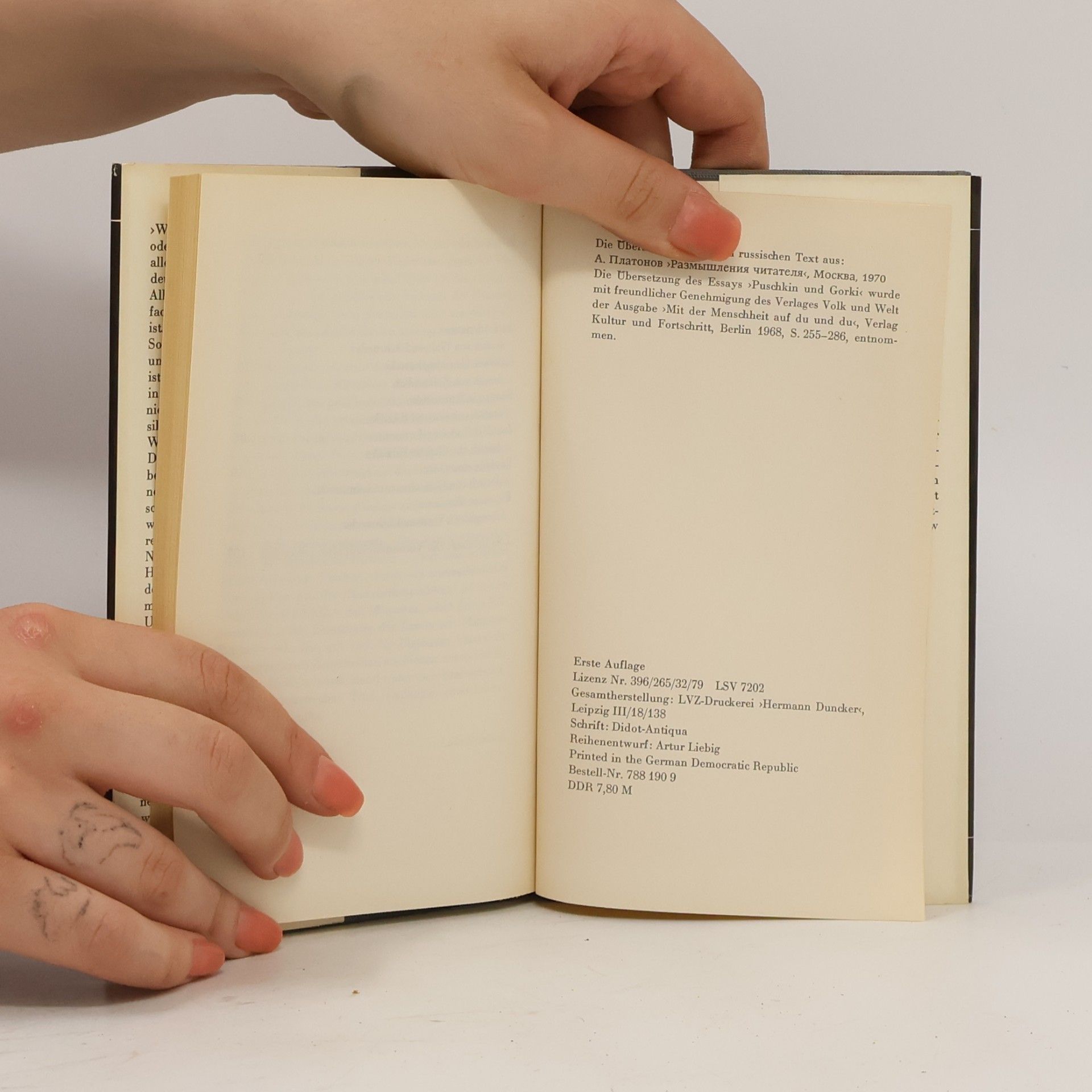 Andrei Platonowitsch Platonow Gedanken eines Lesers