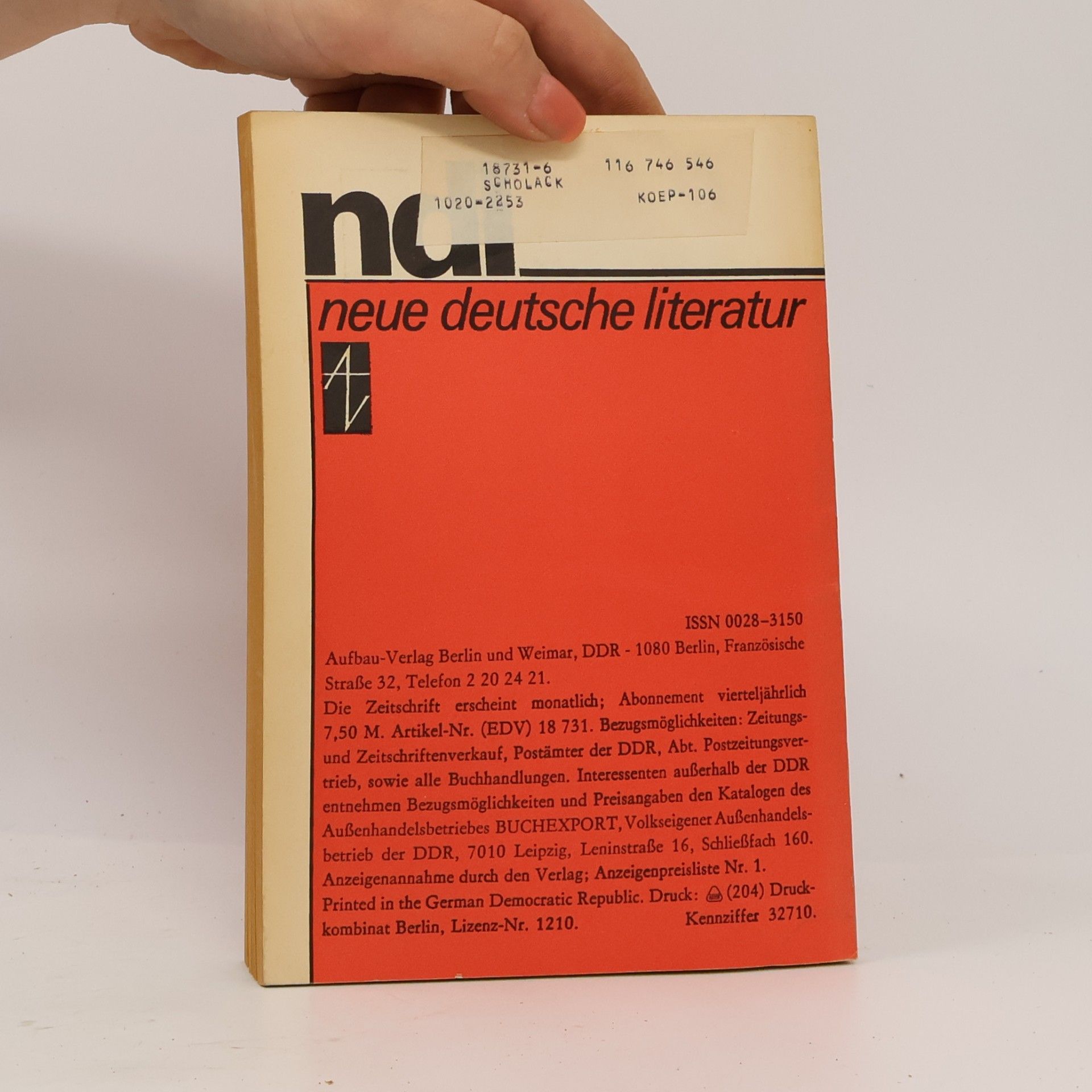 Autorenkollektiv Neue Deutsche Literatur 6
