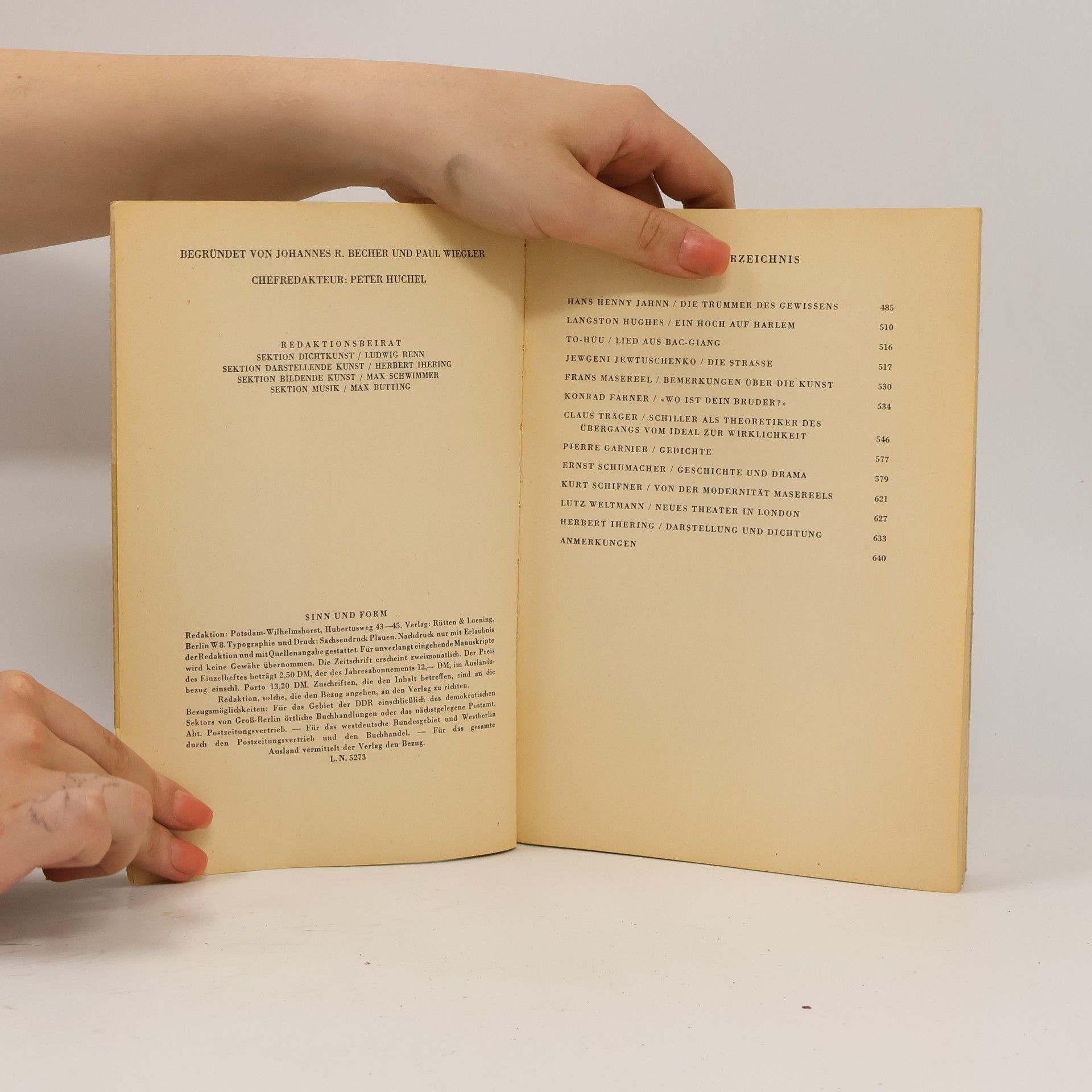 Autorenkollektiv Sinn und Form 4/1959