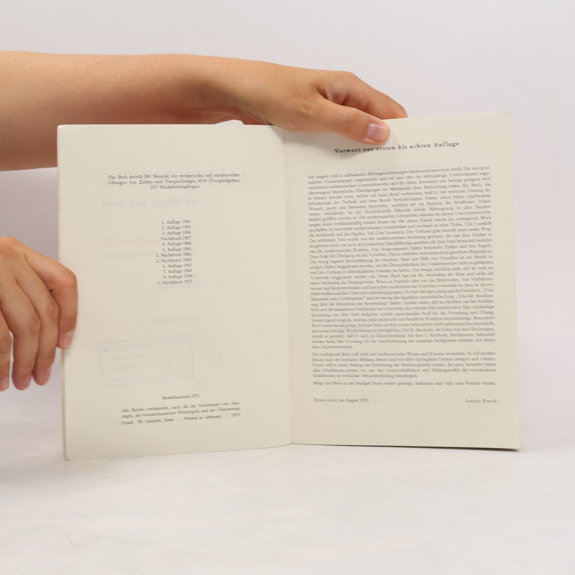 Lothar Kusch Mathematik Für Schule Und Beruf. Teil 1 Arithmetik
