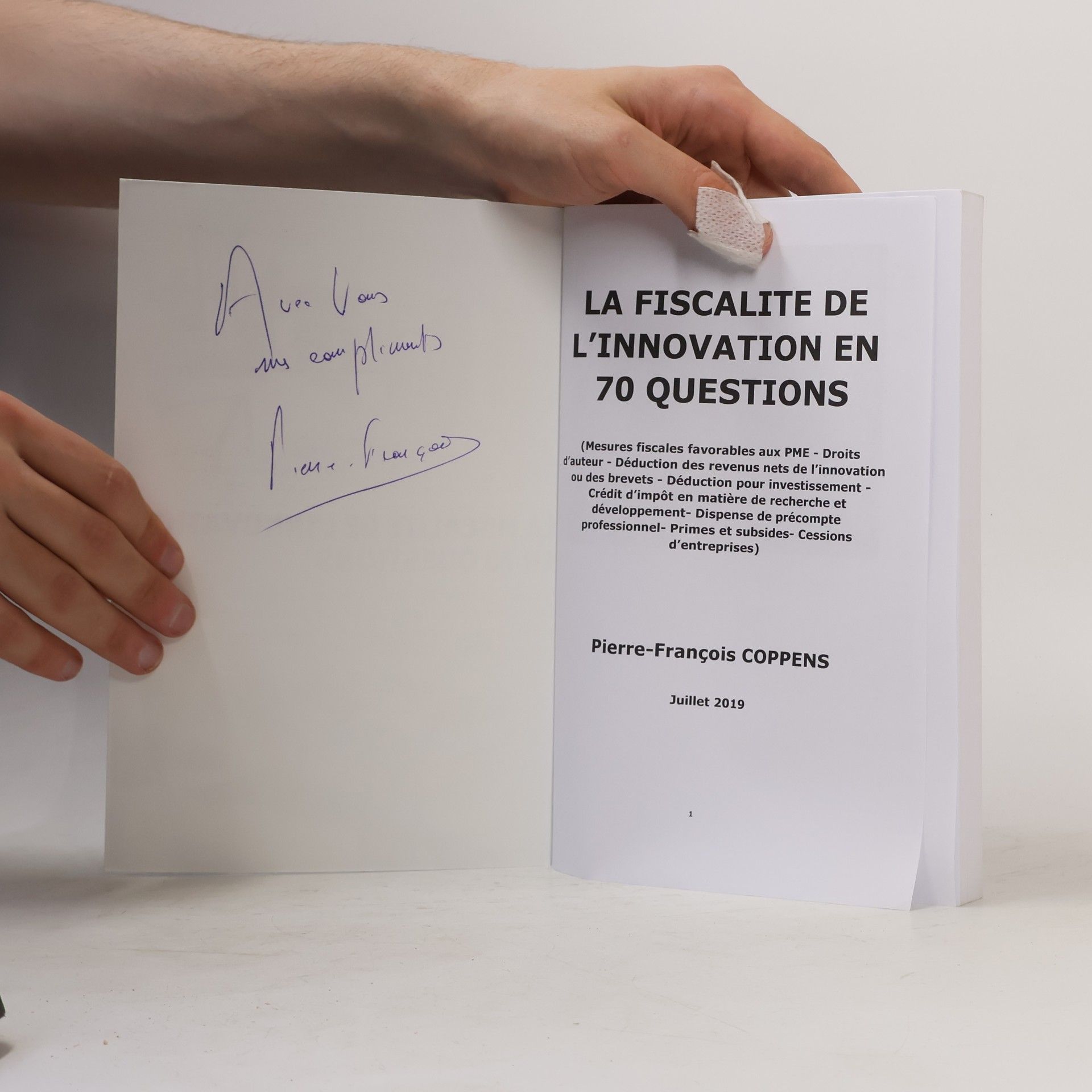 Pierre Francois Coppens La fiscalité de l'innovation en 70 questions