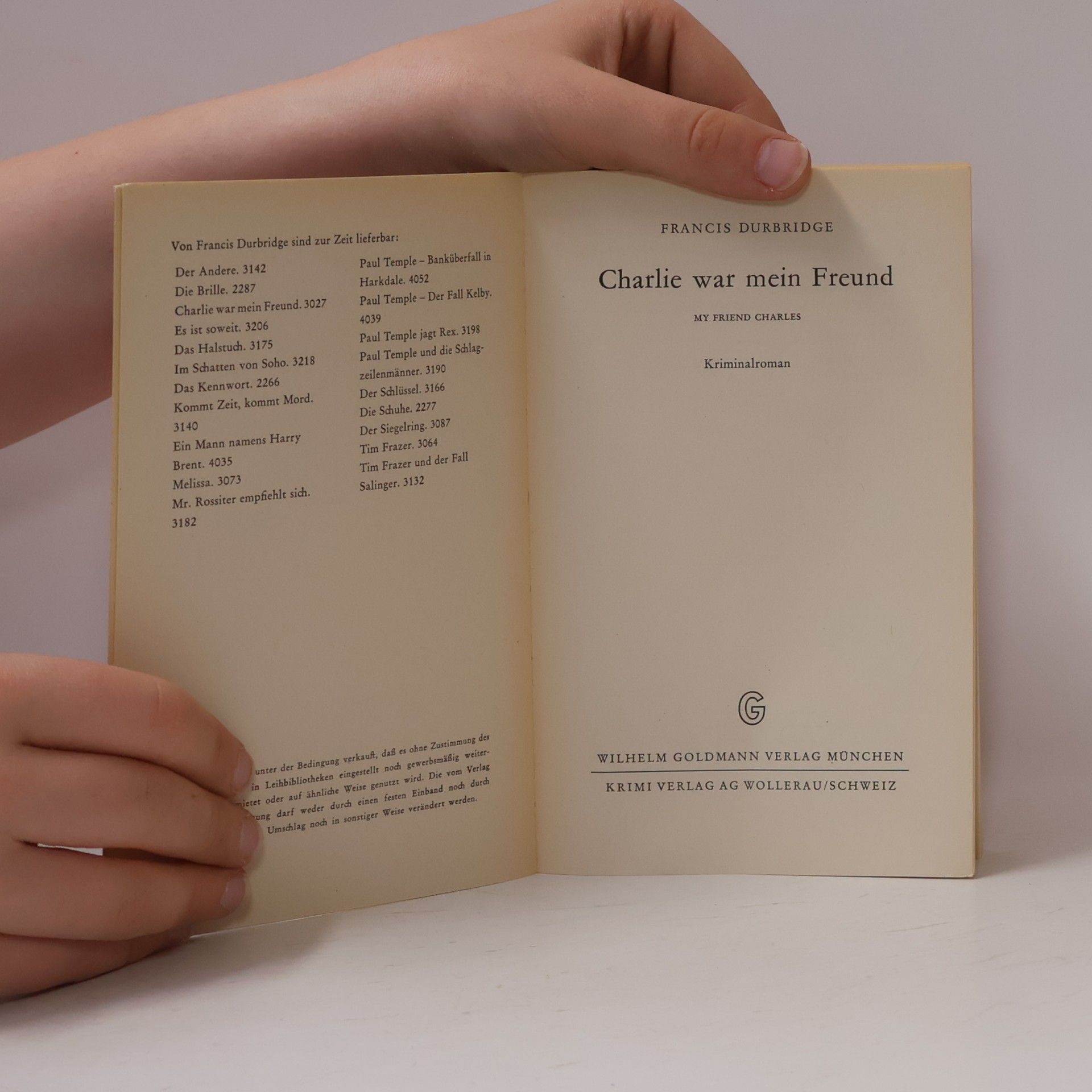 Francis Durbridge Charlie war mein Freund