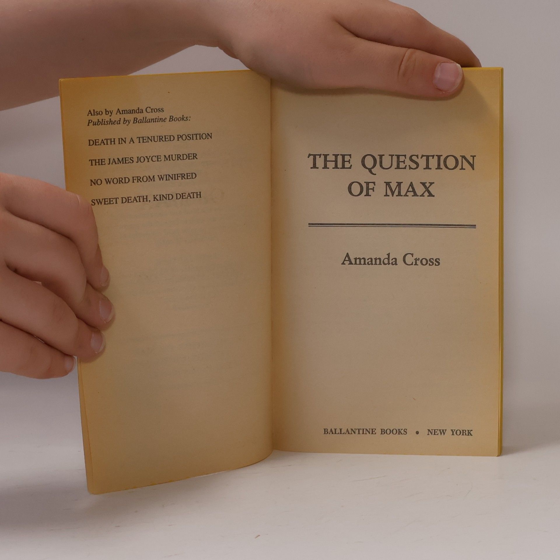 Amanda Cross A Kate Fansler Mystery: The Question of Max