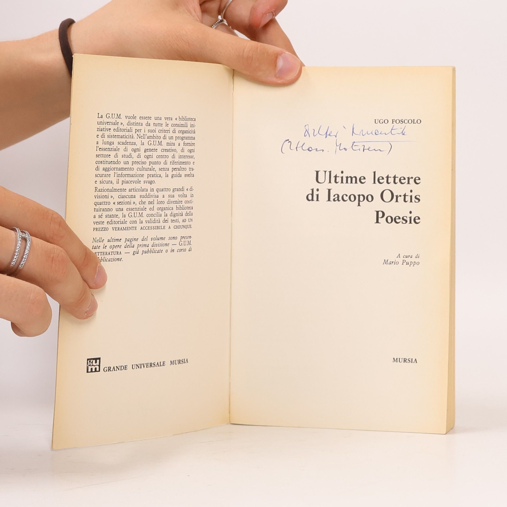 Ugo Foscolo Ultime Lettere Di Iacopo Ortis