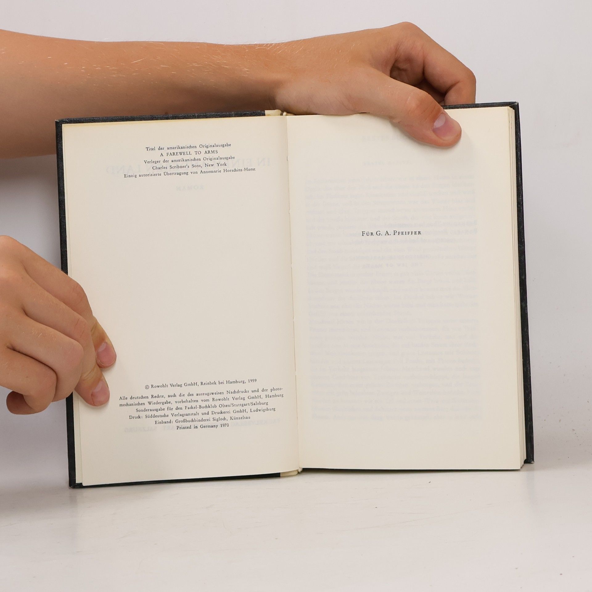 Ernest Hemingway In einem andern Land