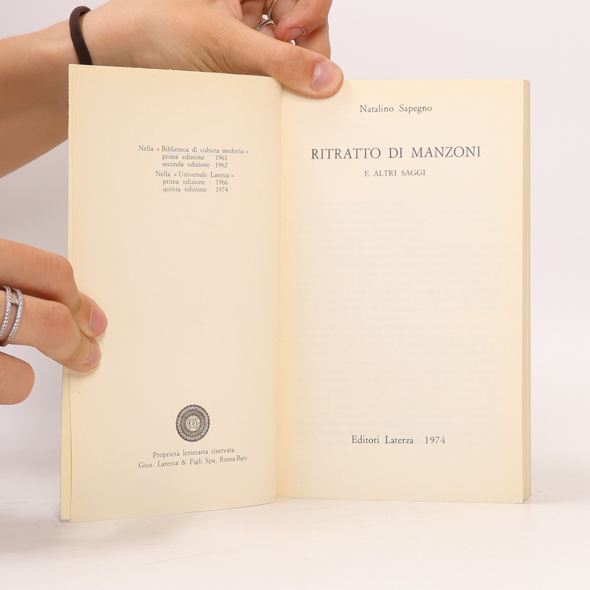 Natalino Sapegno Ritratto di Manzoni