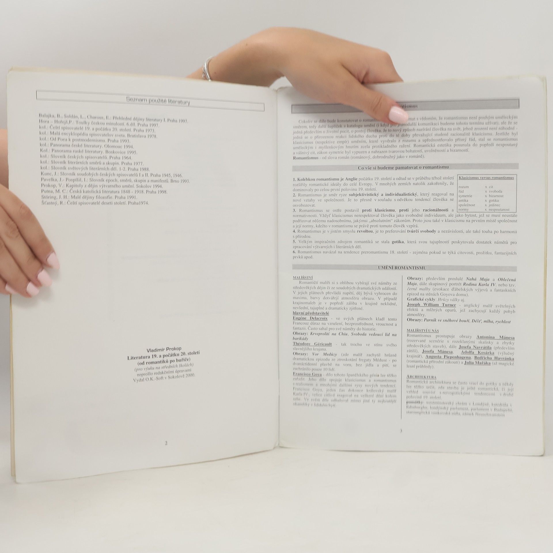 Vladimír Prokop Literatura 19. a počátku 20. století (od romantiků po buřiče)