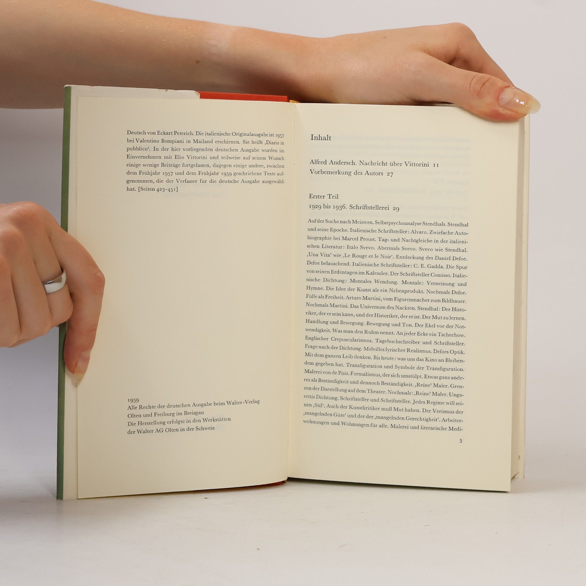 Elio Vittorini Offenes Tagebuch