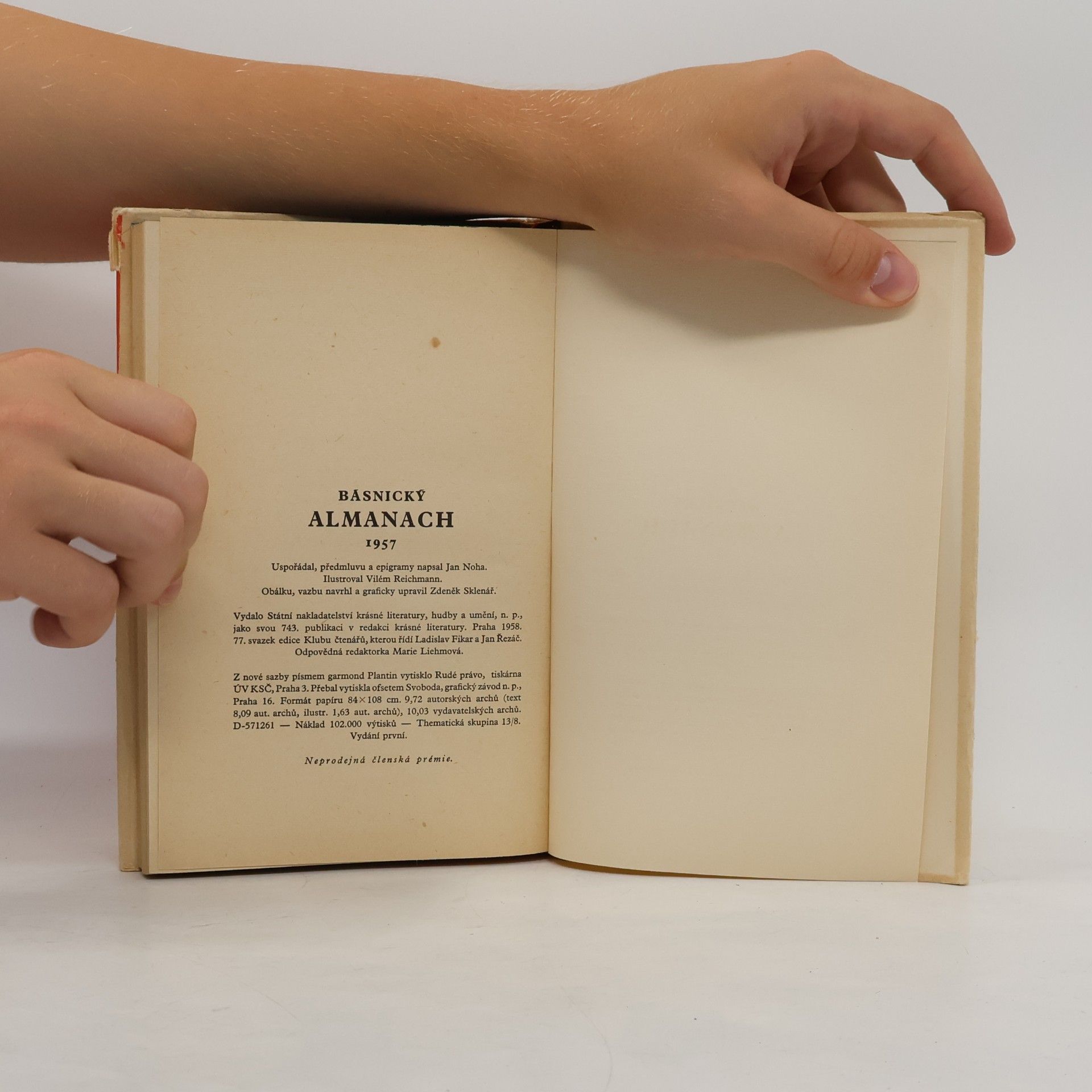 Jan Noha Básnický almanach 1957