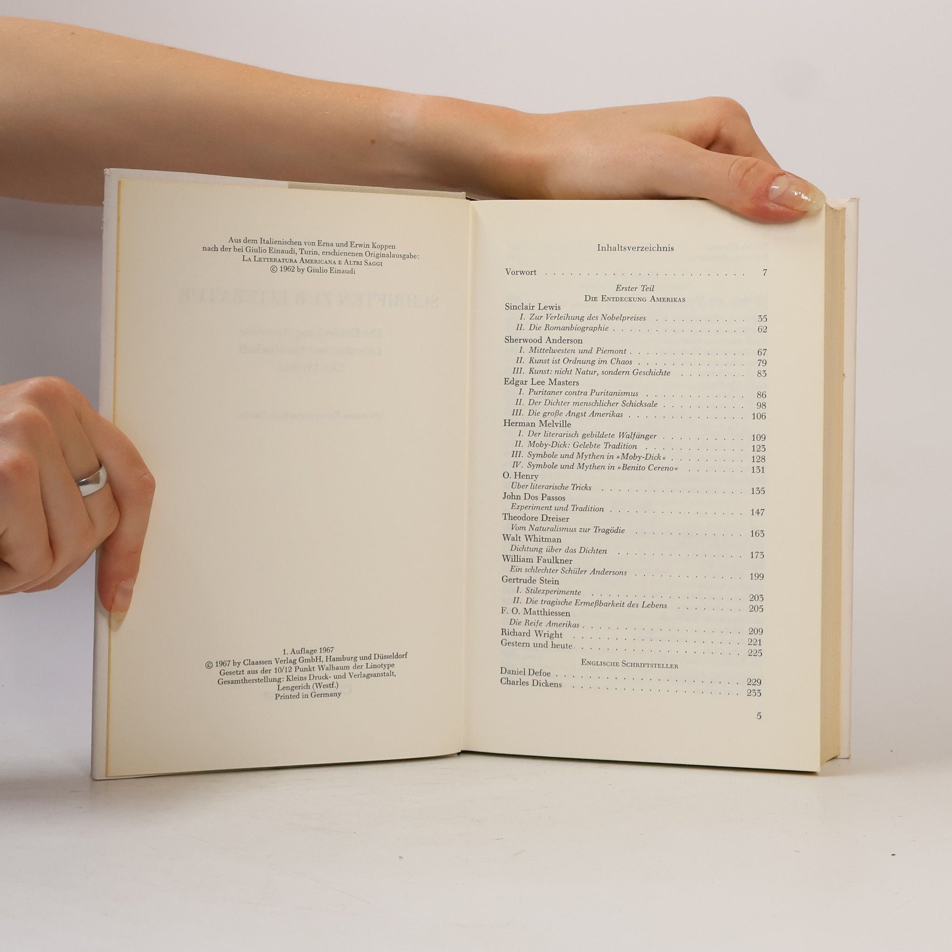 Cesare Pavese Schriften zur Literatur