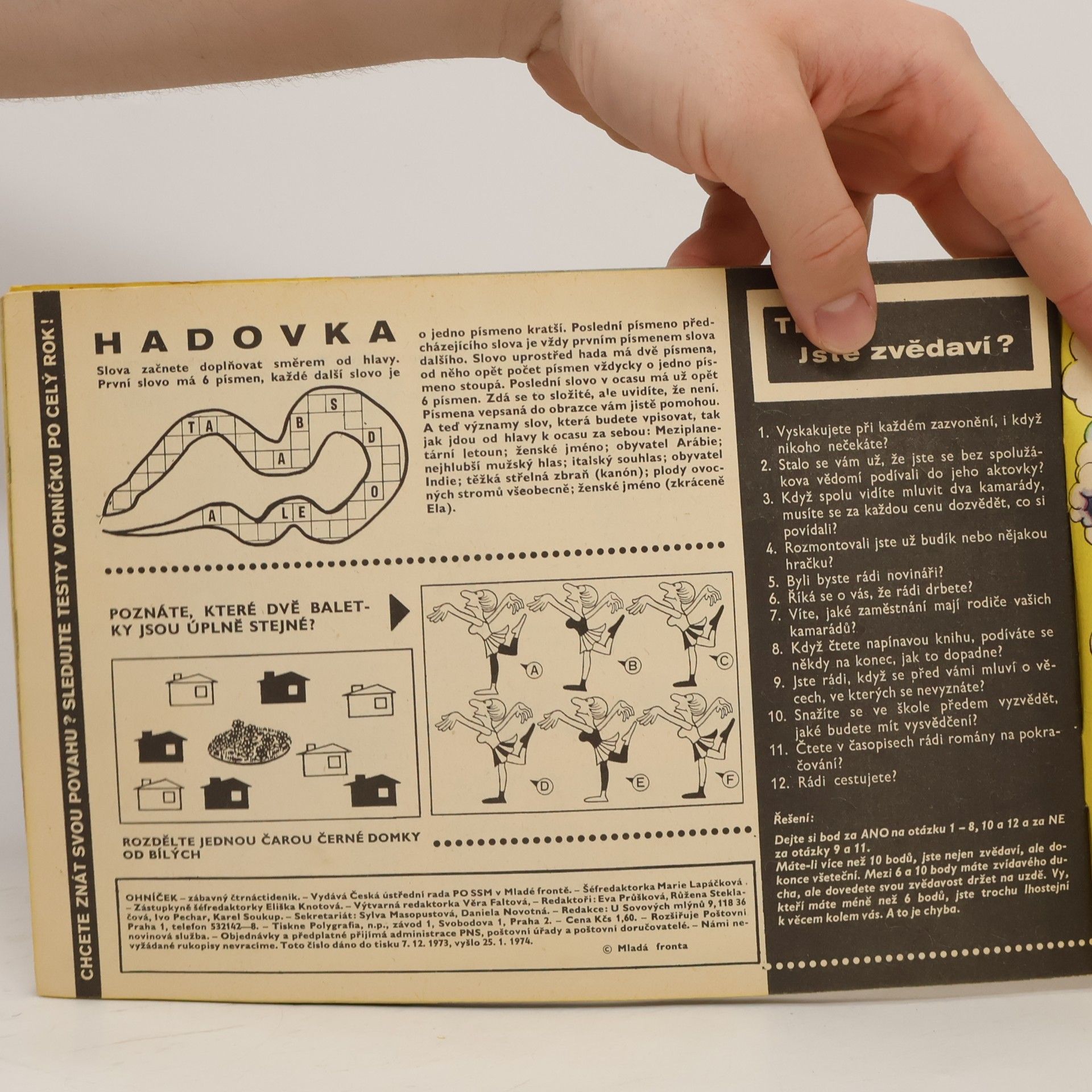 Kolektiv autorů Ohníček 10/1974