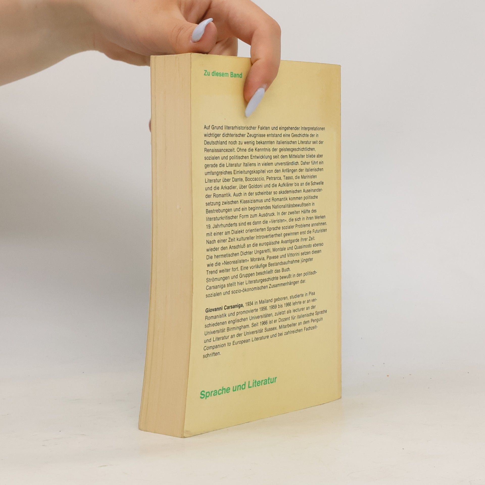 Giovanni Carsaniga Geschichte der italienischen Literatur