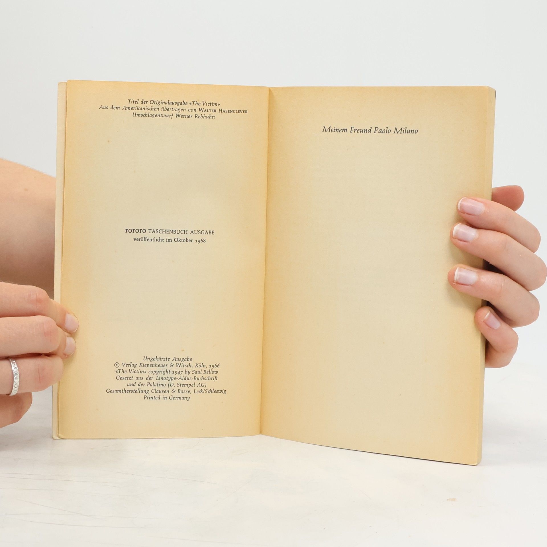 Saul Bellow Das Opfer