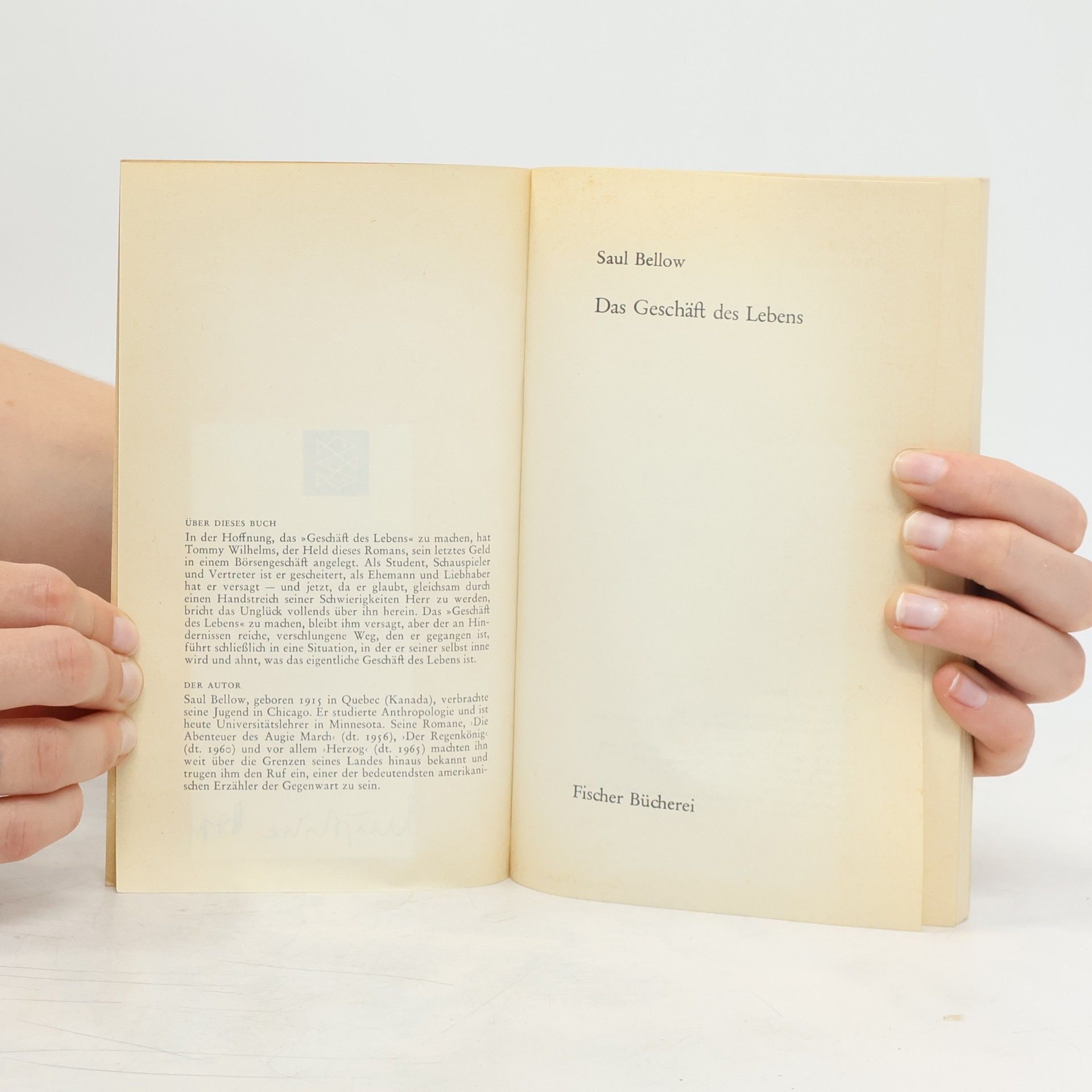 Saul Bellow Das Geschäft des Lebens