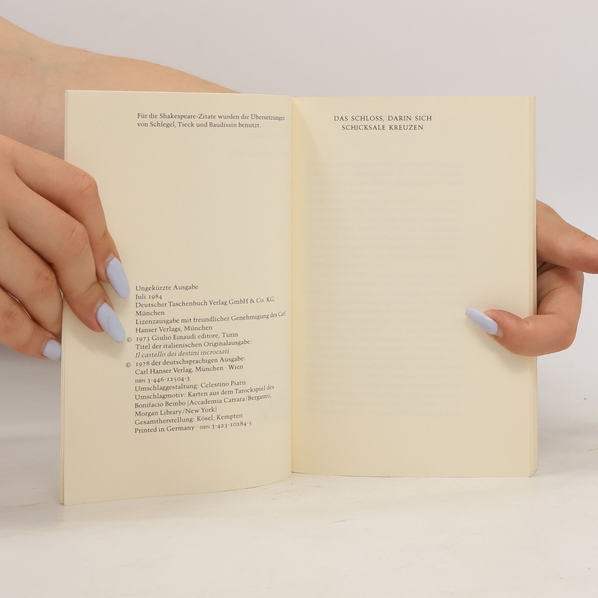 Italo Calvino Das Schloss, darin sich Schicksale kreuzen