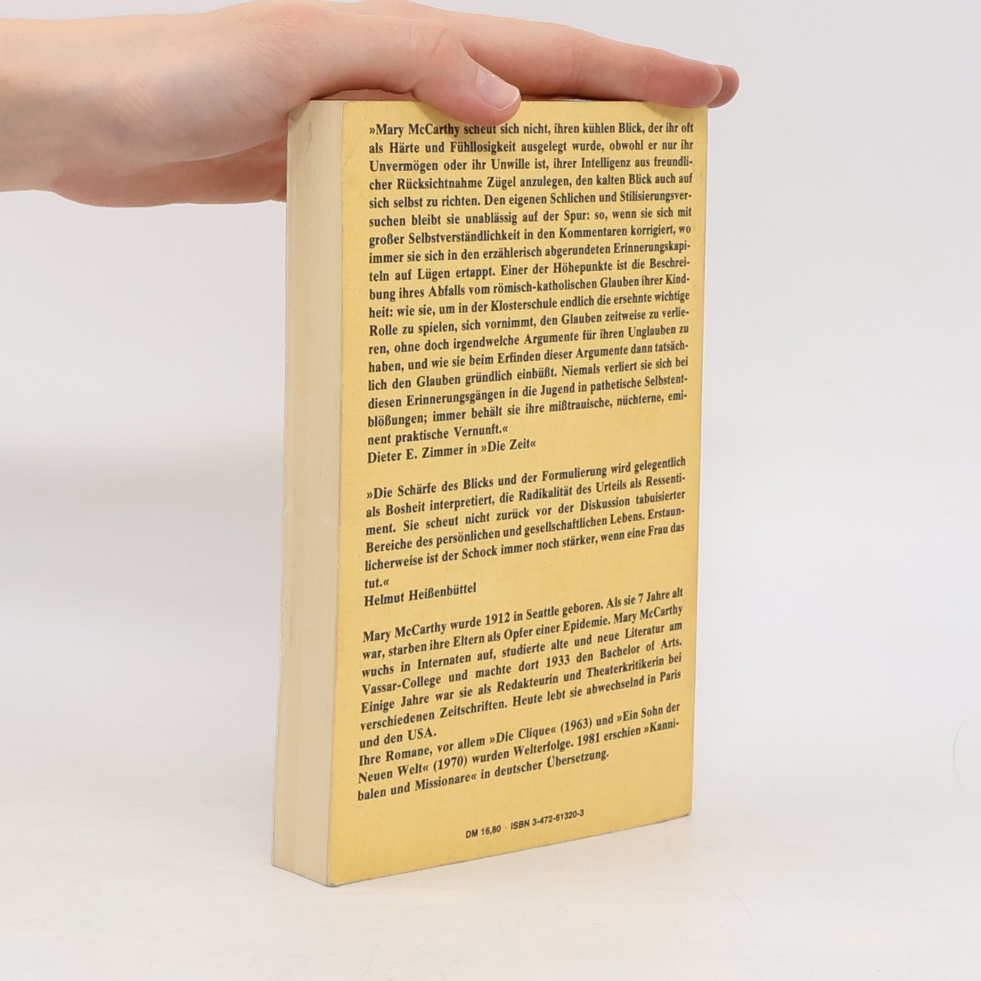 Mary McCarthy Sammlung Luchterhand: Eine katholische Kindheit