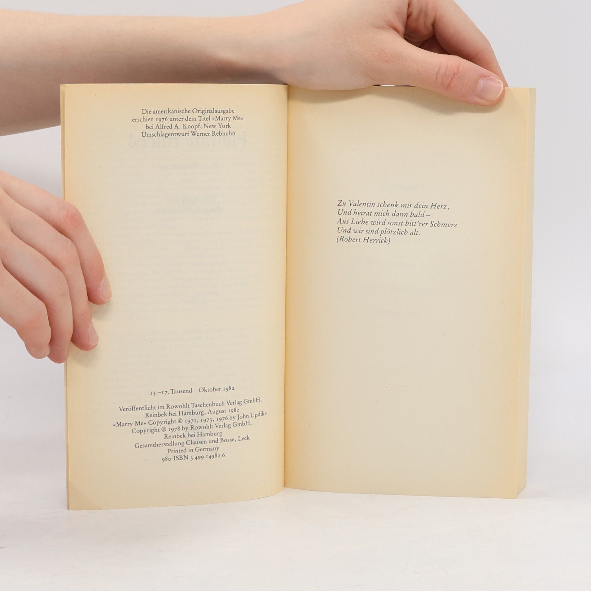 John Updike Heirate mich!