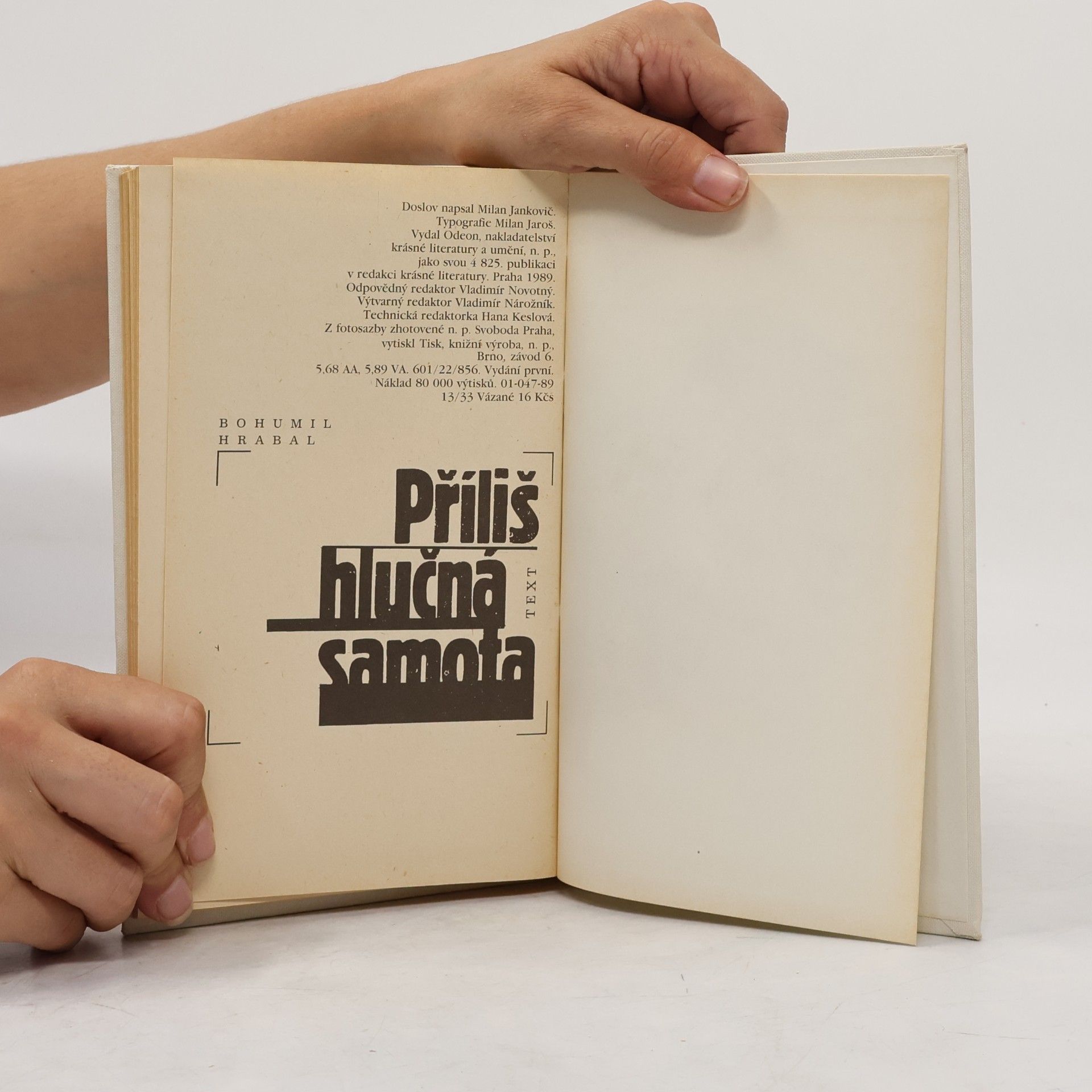 Bohumil Hrabal Příliš hlučná samota