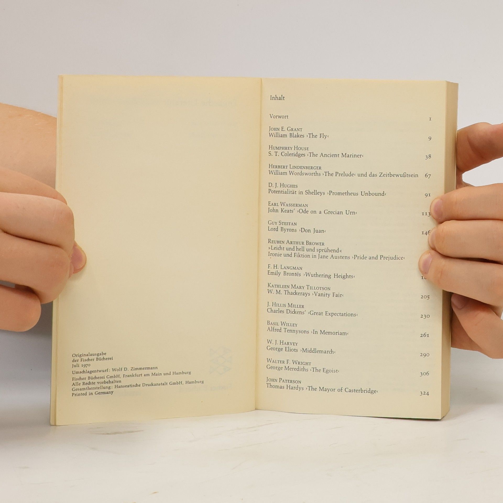 Willi Erzgräber Interpretationen 8. Englische Literatur von Blake bis Hardy