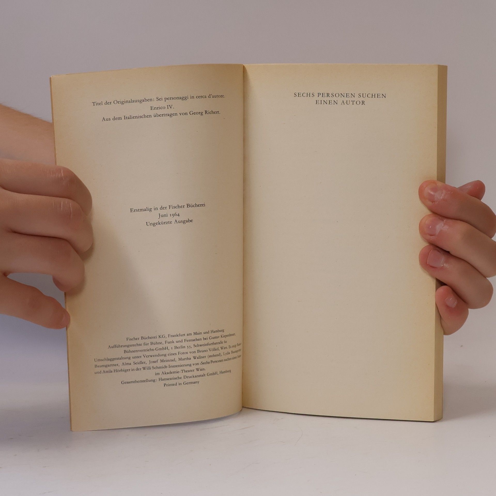 Luigi Pirandello Sechs Personen suchen einen Autor. Heinrich IV