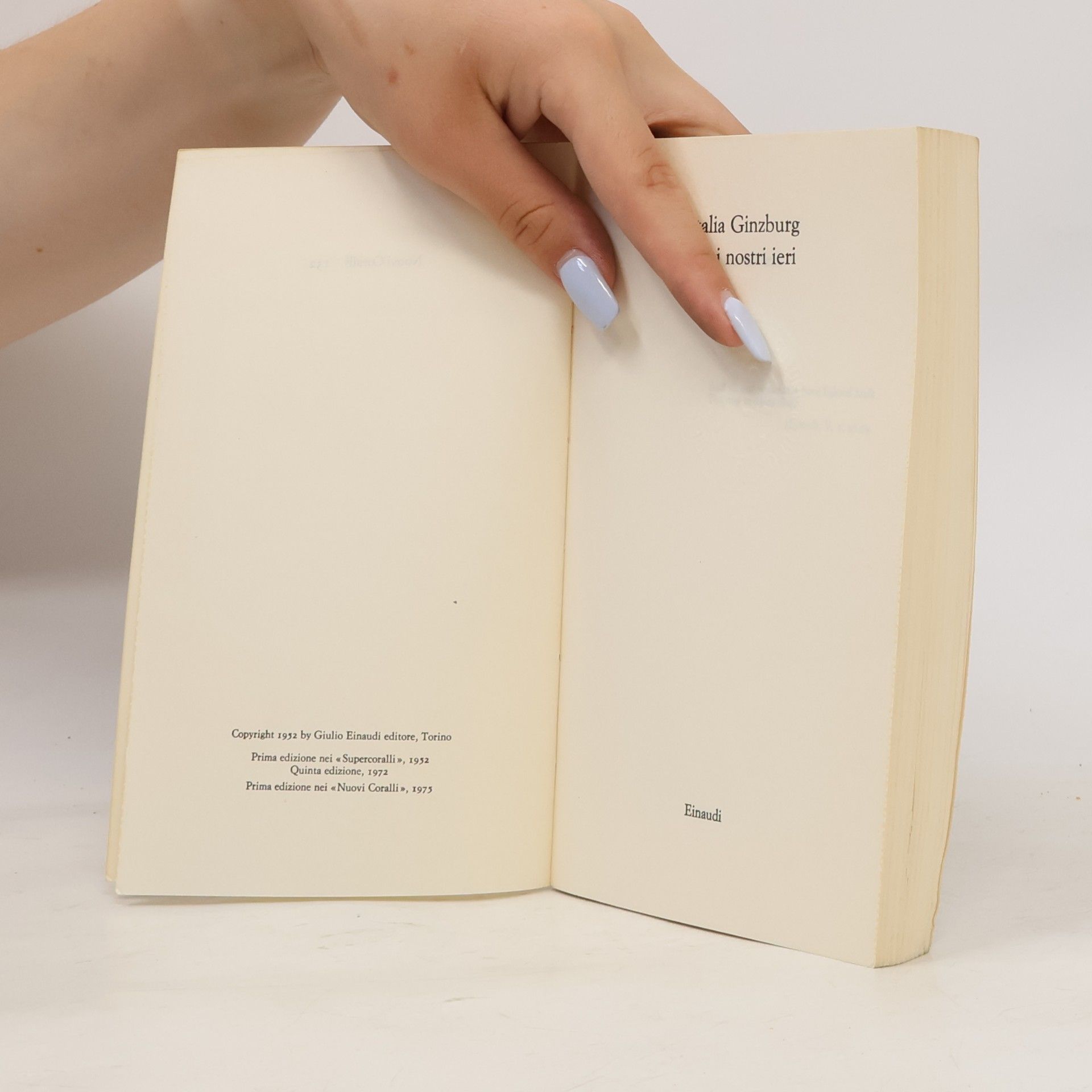 Natalia Ginzburg Tutti i nostri ieri