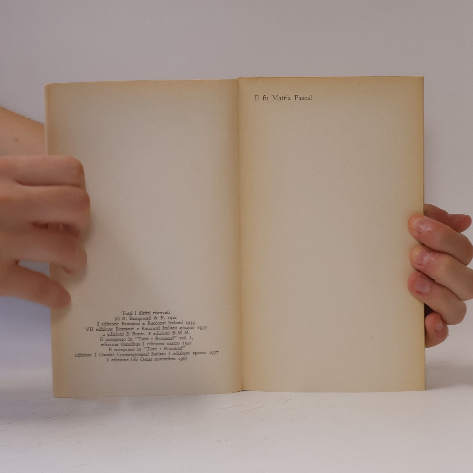 Luigi Pirandello Il Fu Mattia Pascal