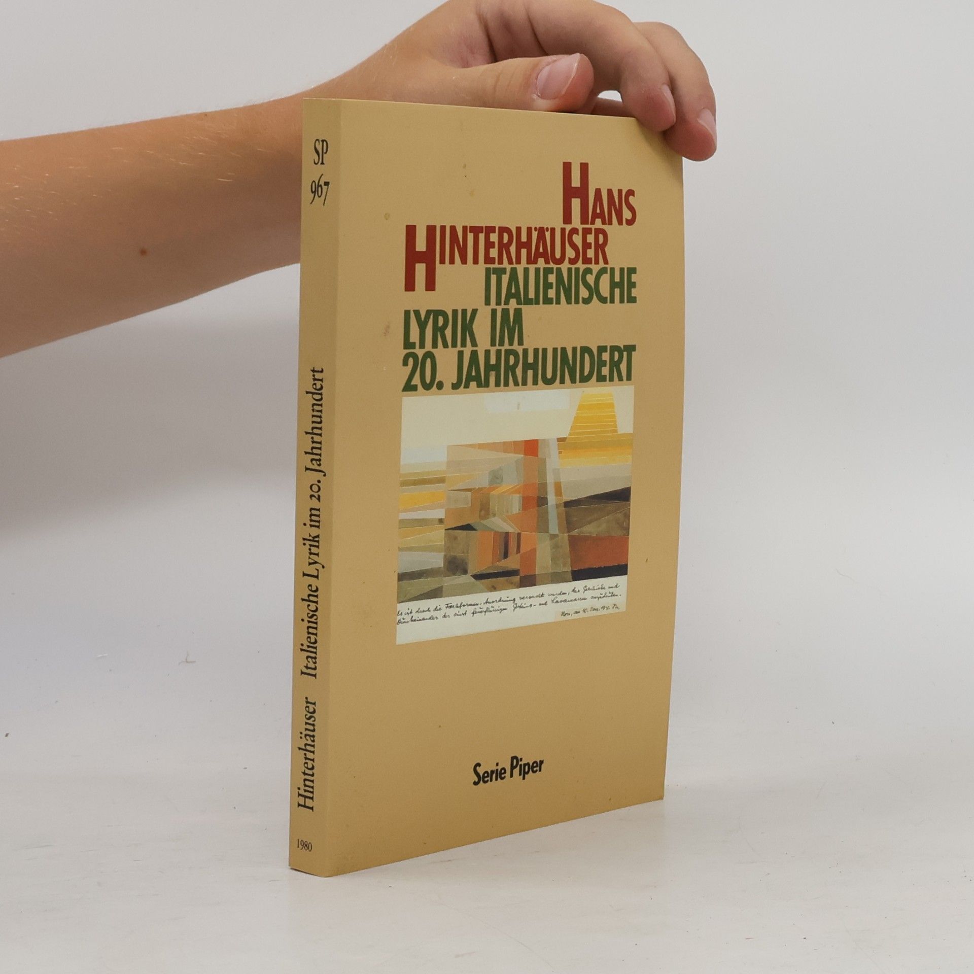 Hans Hinterhäuser Italienische Lyrik im 20. Jahrhundert