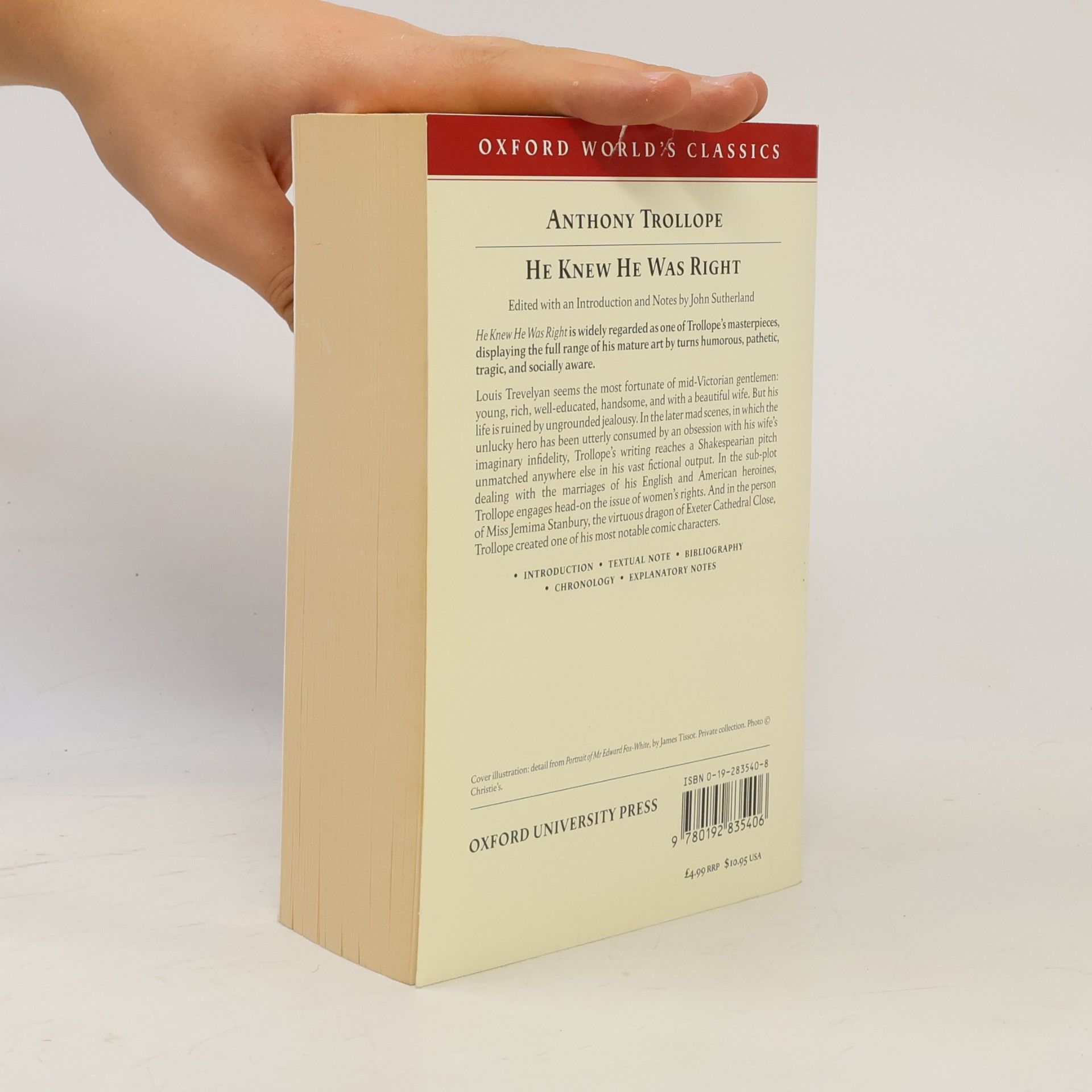Anthony Trollope Oxford World's Classics: He Knew He Was Right