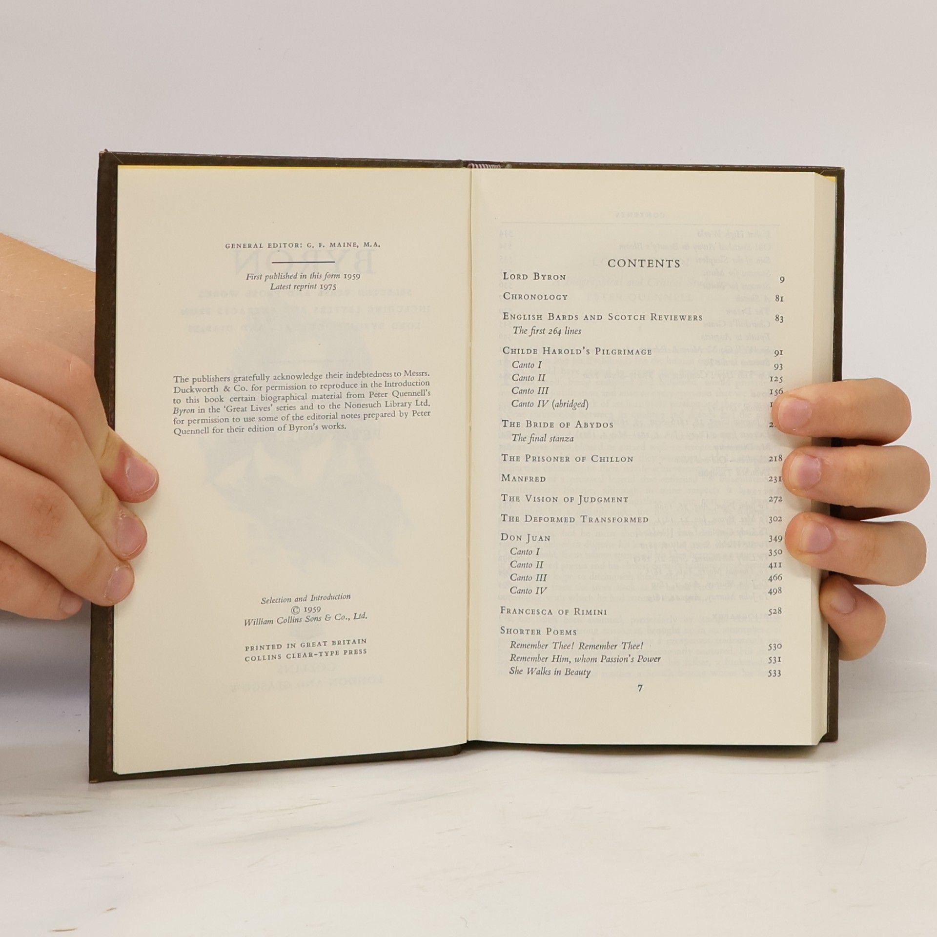 George Gordon Byron Poems Prose Letters