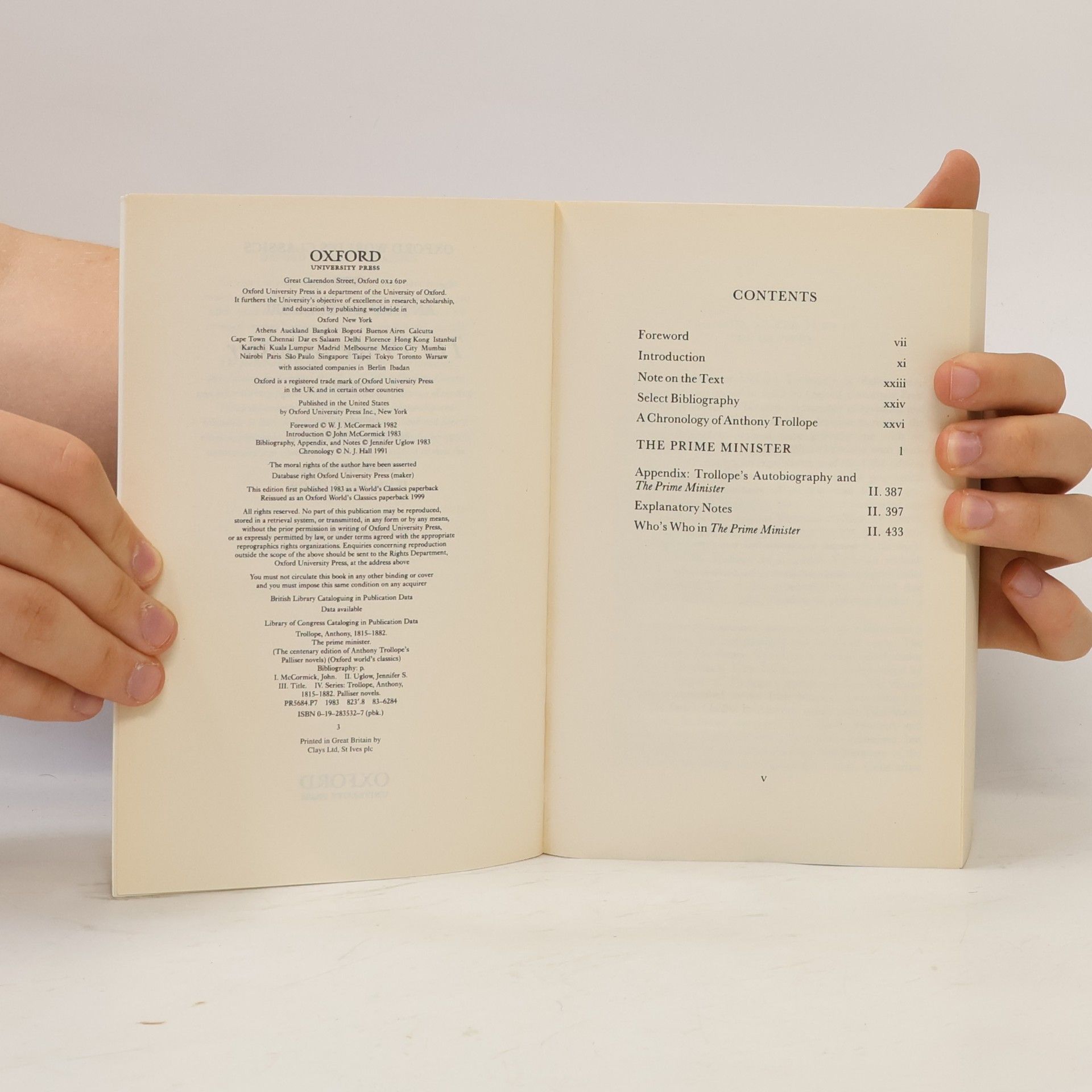 Anthony Trollope Oxford World's Classics: The Prime Minister