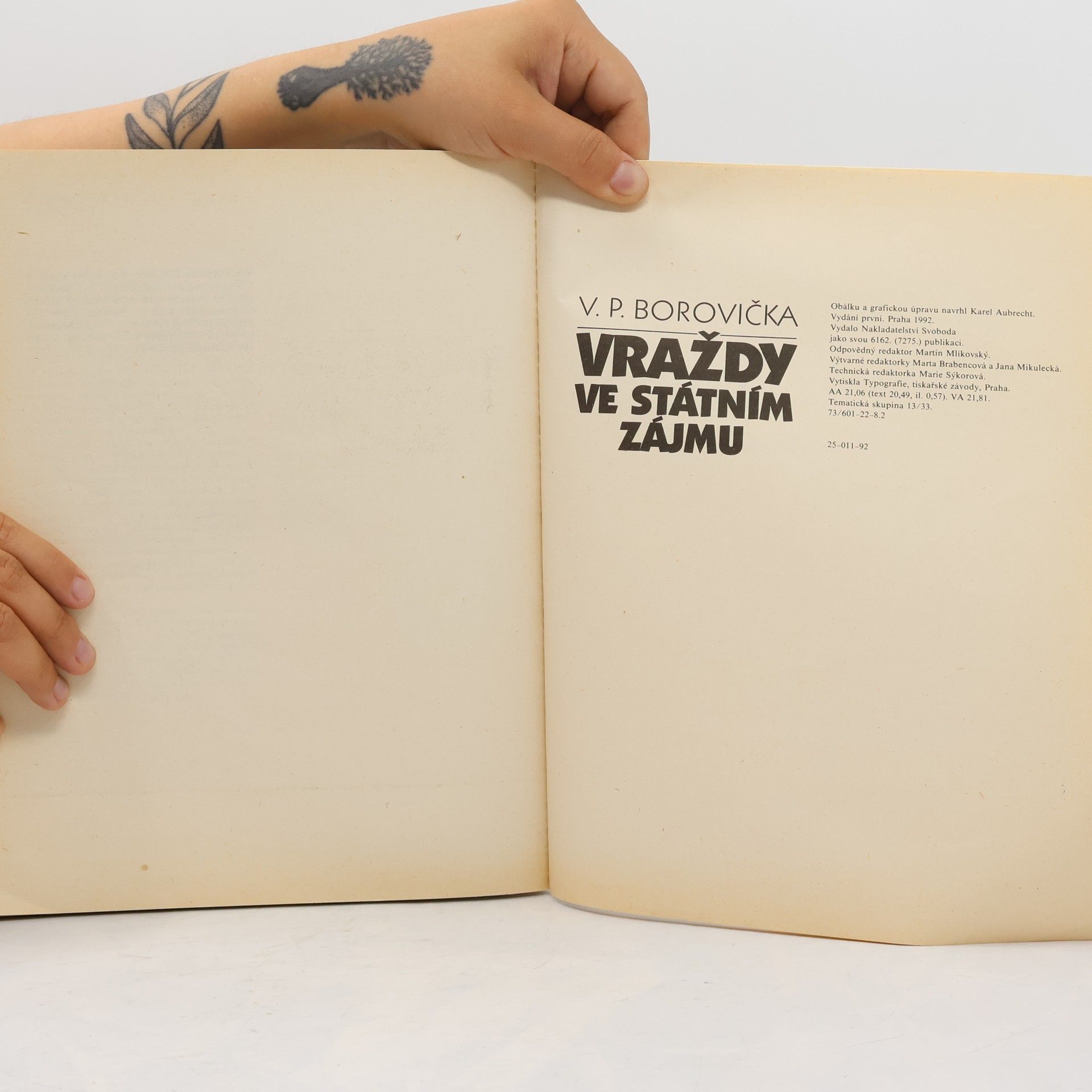 Václav Pavel Borovička Vraždy ve státním zájmu
