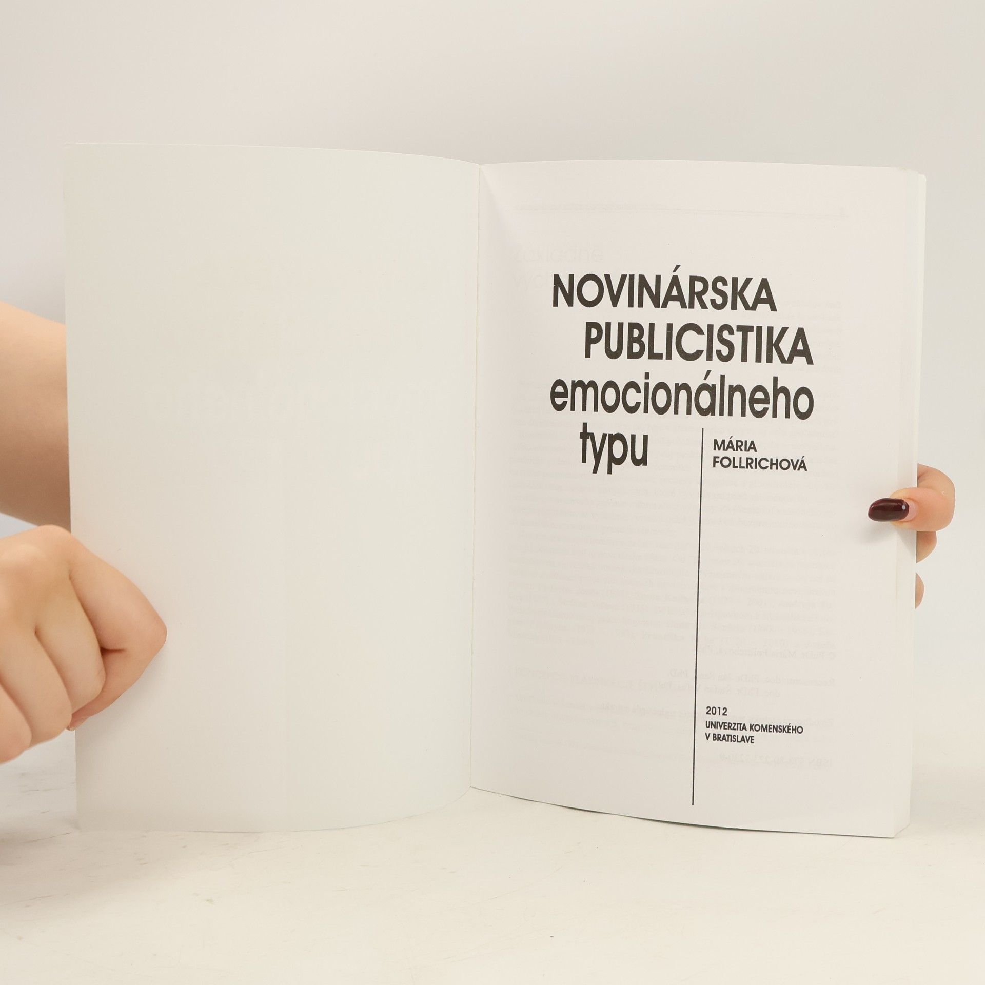 Mária Follrichová Novinárska publicistika emocionálneho typu