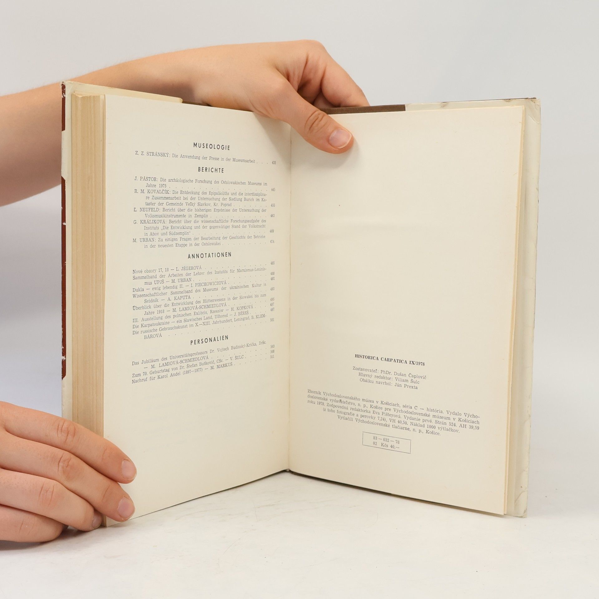 Autorenkollektiv Historia carpatica 9/1978