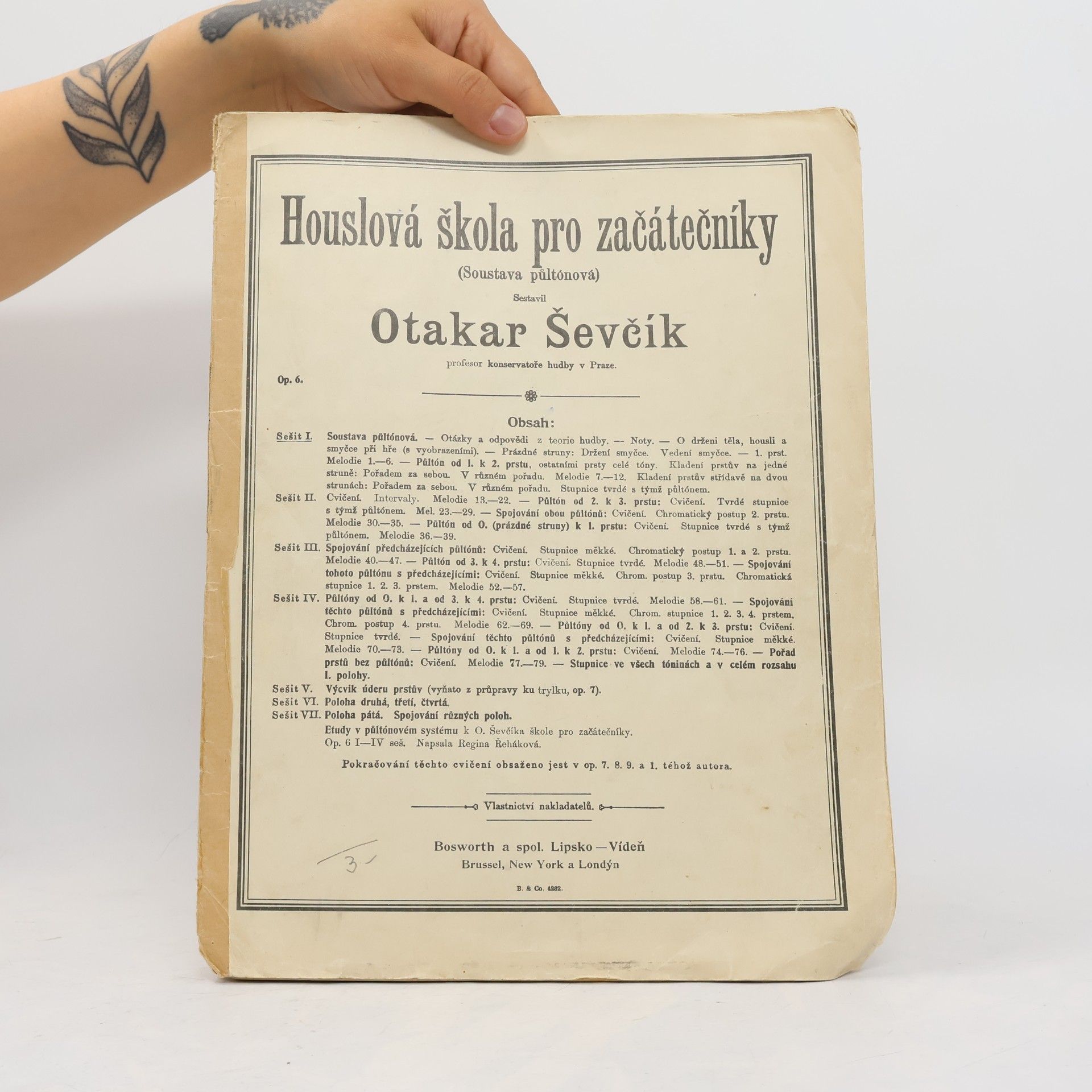 Otakar Ševčík Houslová škola pro začátečníky