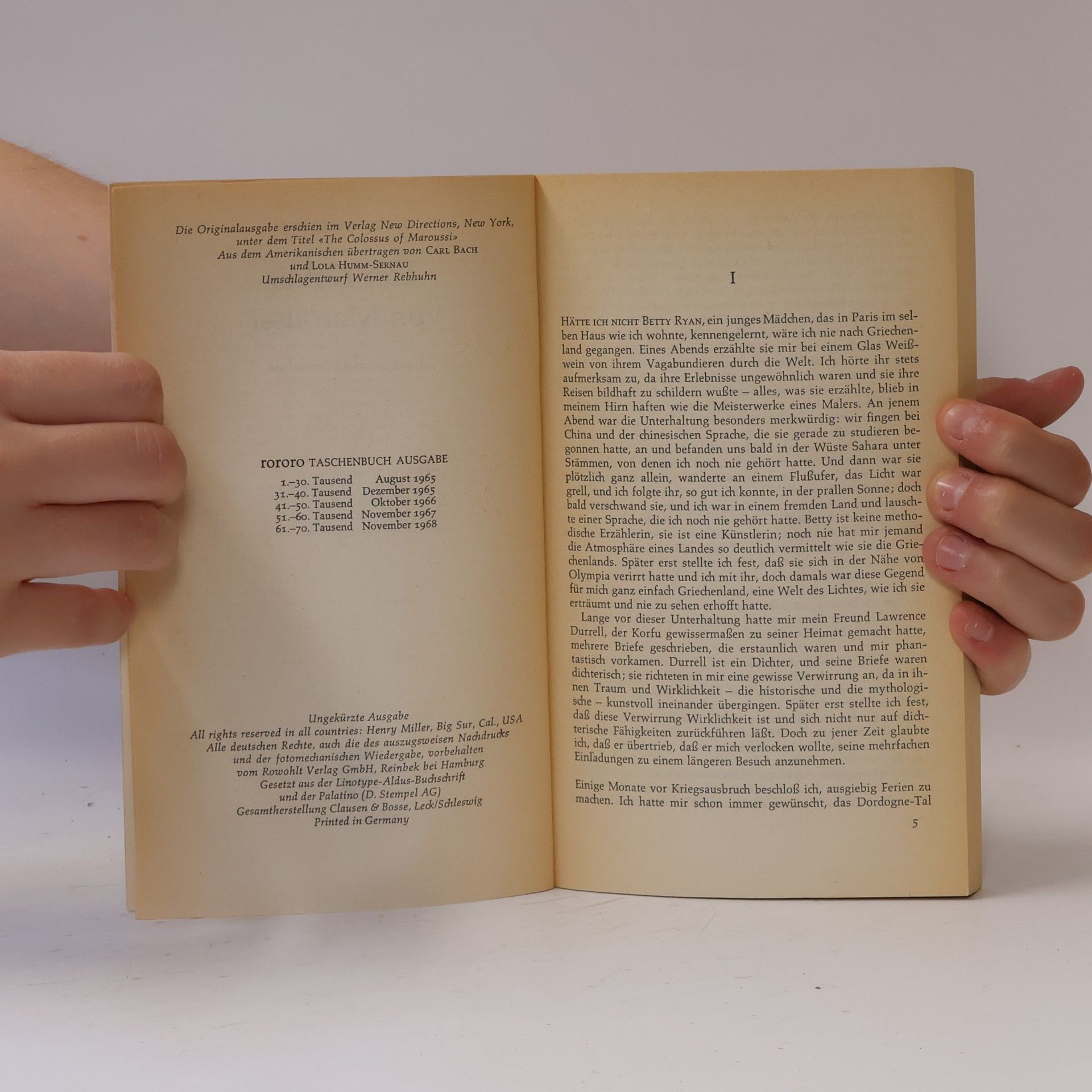 Henry Miller Der Koloß von Maroussi