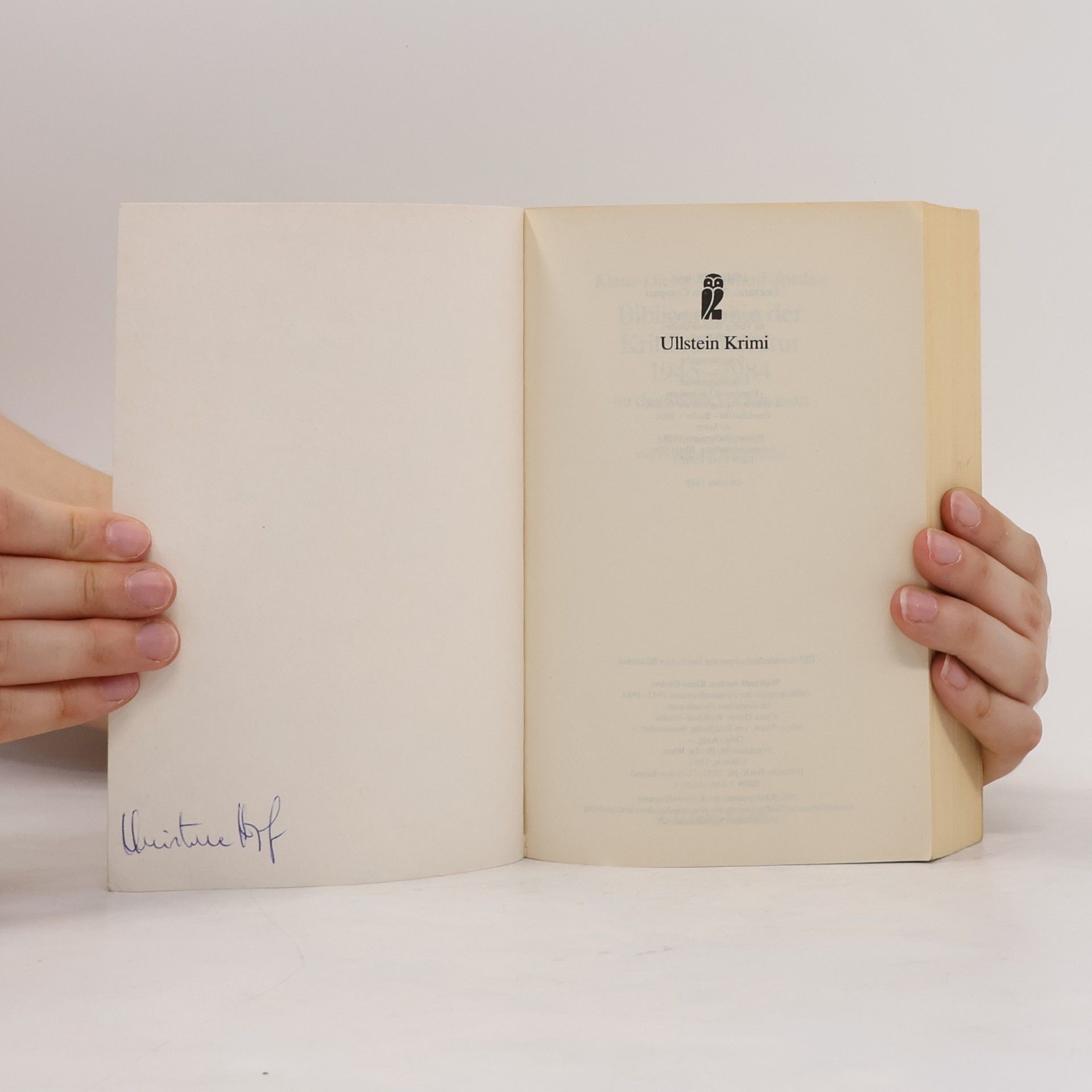 Klaus-Dieter Walkhoff-Jordan Bibliographie der Kriminalliteratur 1945 - 1984 im deutschen Sprachraum