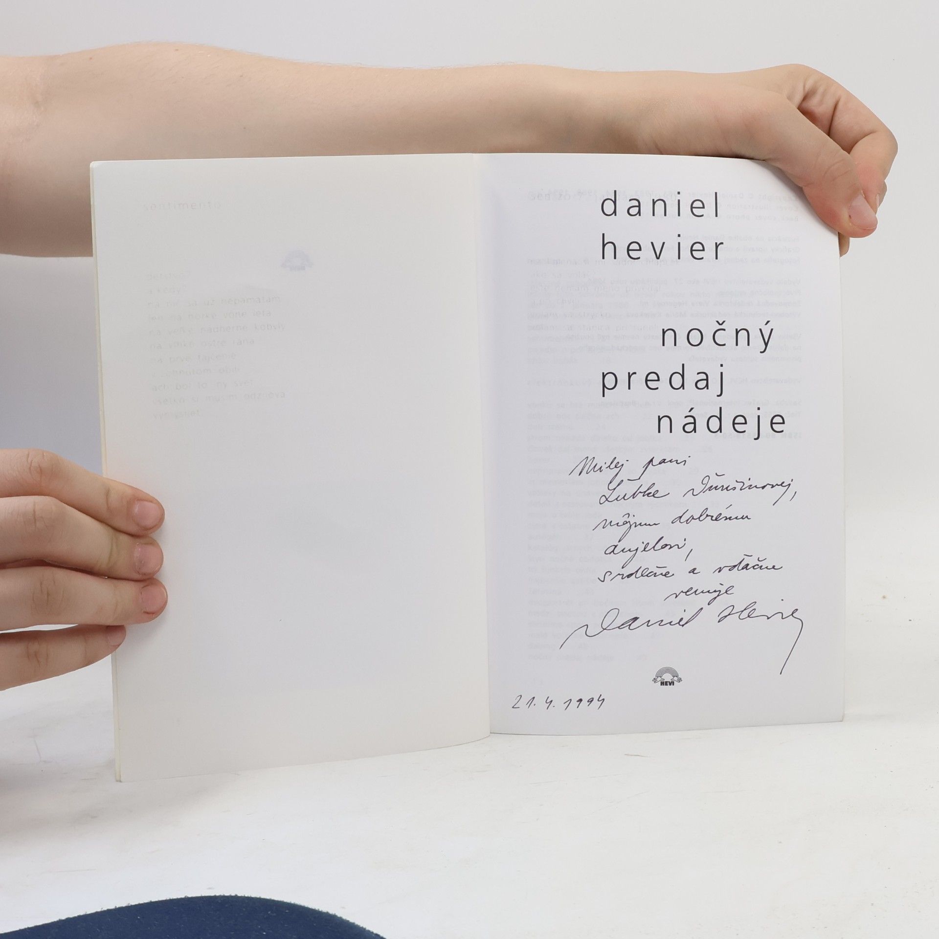 Daniel Hevier Nočny predaj nádeje