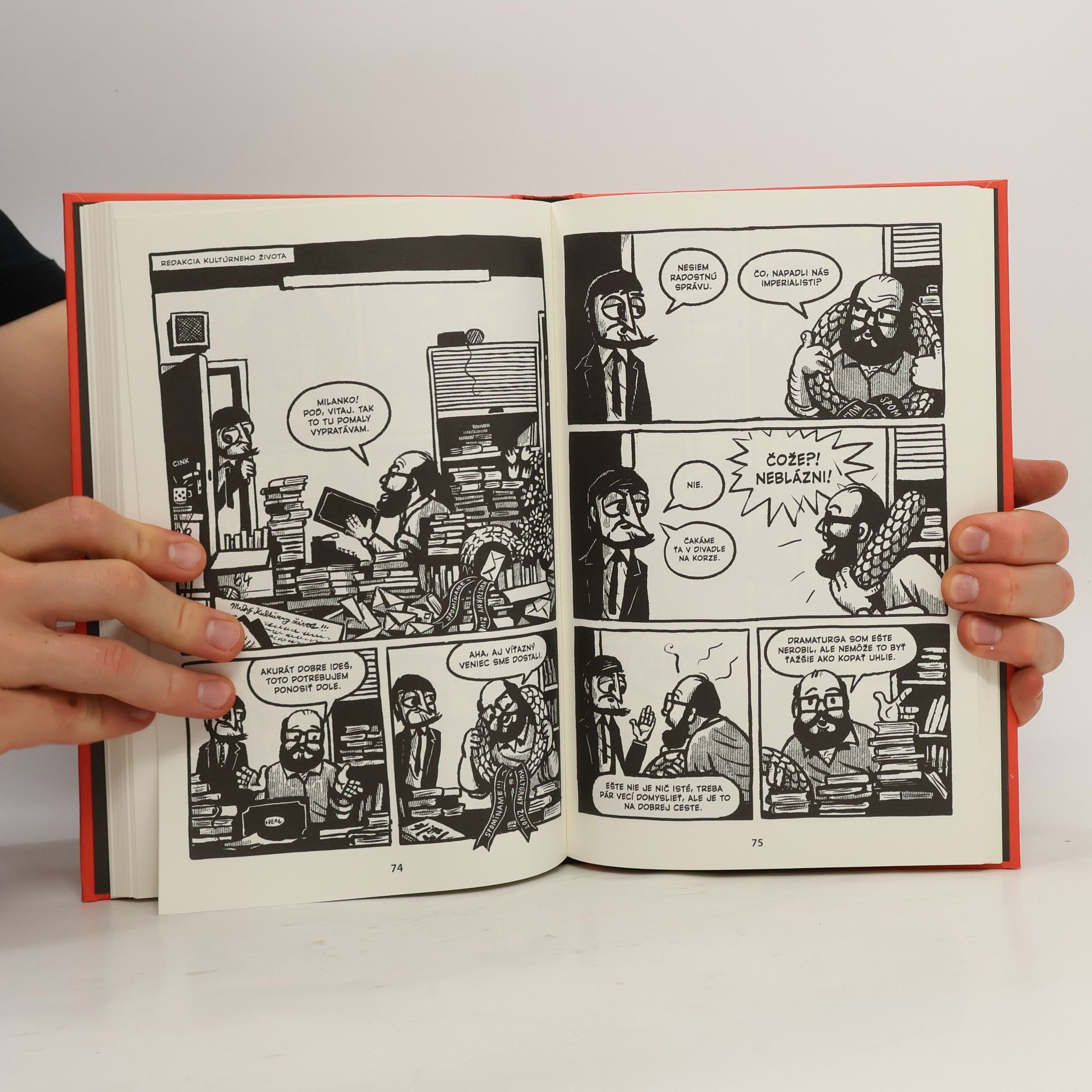 Ďuro Balogh Radostná správa. Komiksový príbeh Lasicu a Satinského z čias, ktoré humoru nepriali