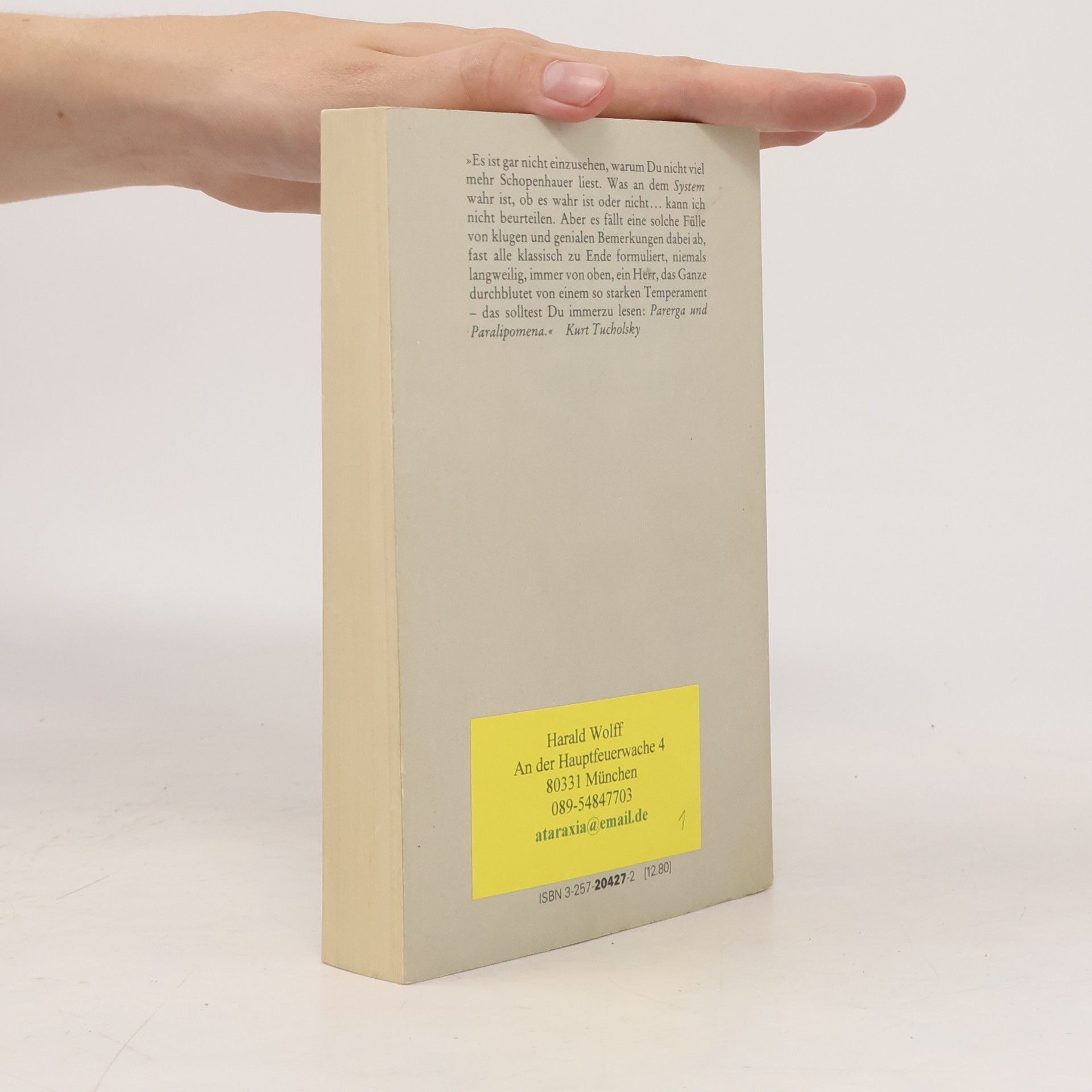 Arthur Schopenhauer Zürcher Ausgabe