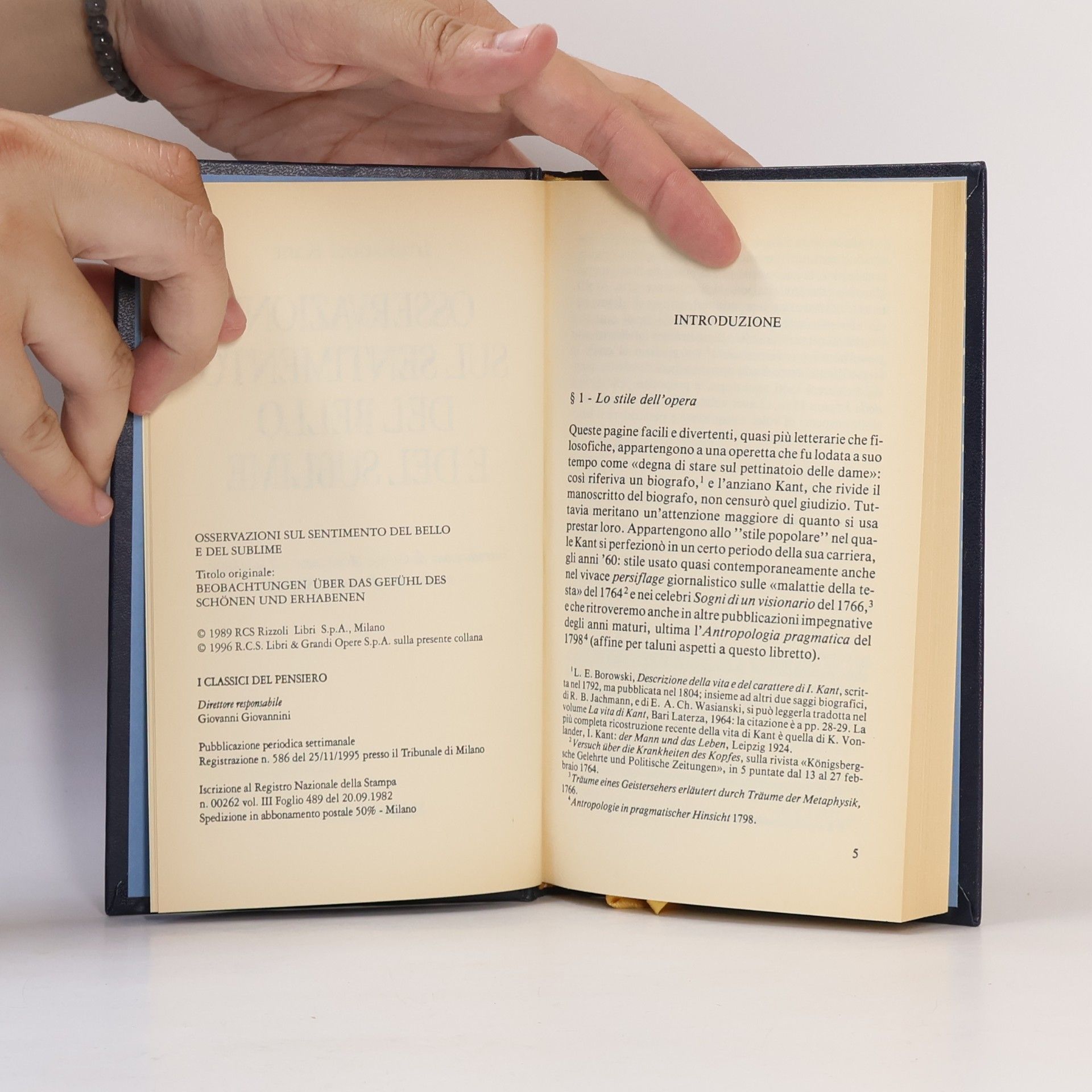 Immanuel Kant Osservazioni sul sentimento del bello e del sublime