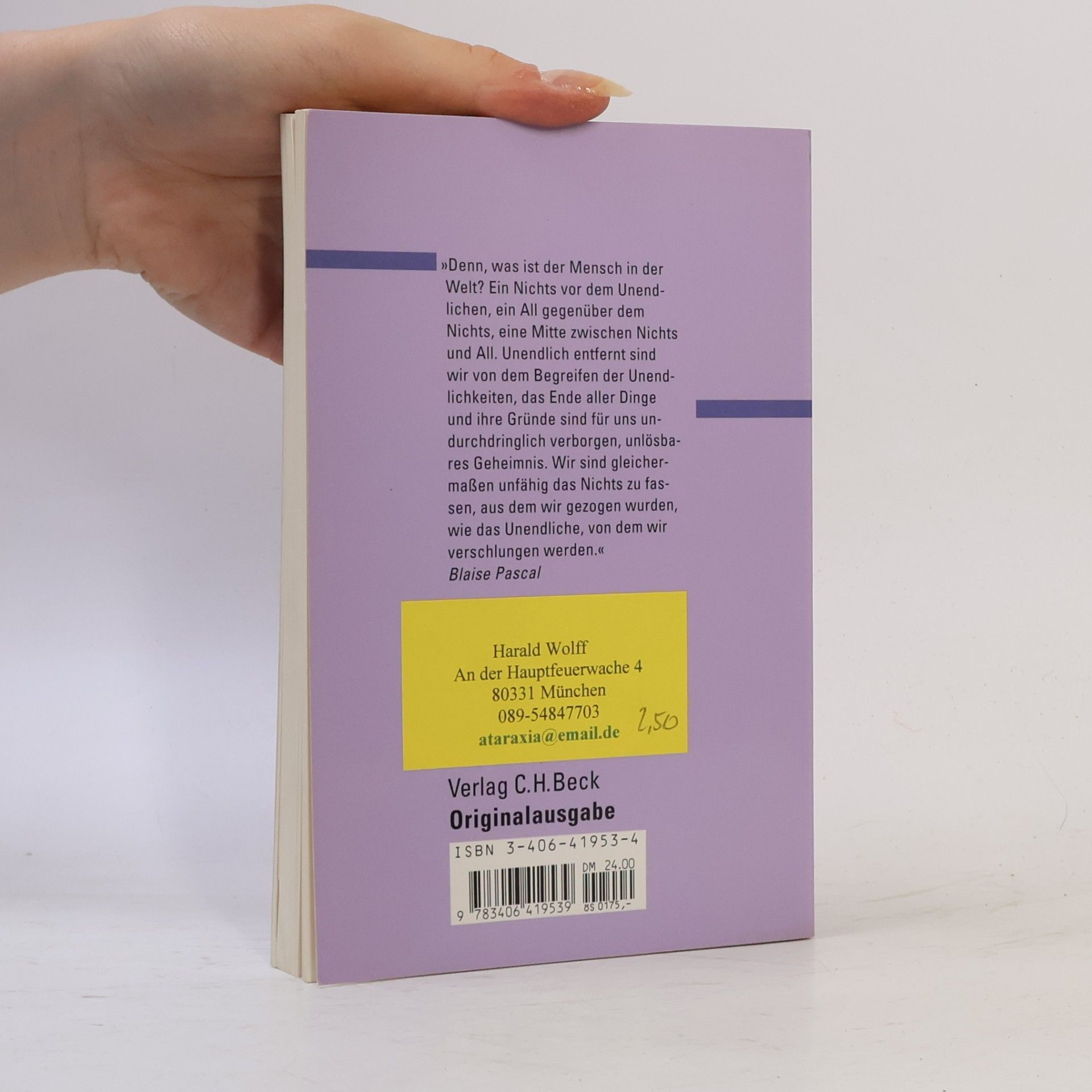 Wilhelm Schmidt-Biggemann Beck'sche Reihe Denker - 553: Blaise Pascal