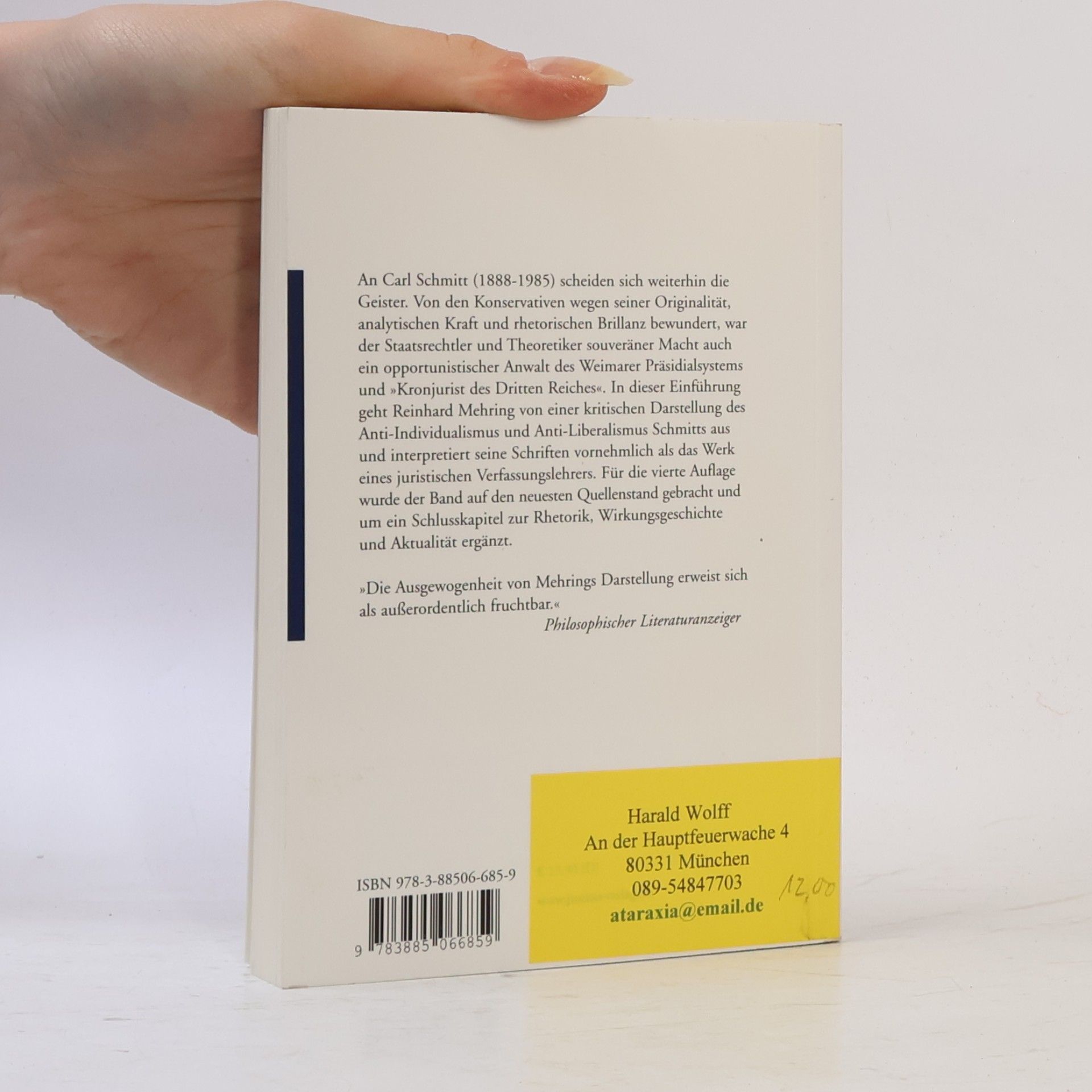 Reinhard Mehring Carl Schmitt zur Einführung