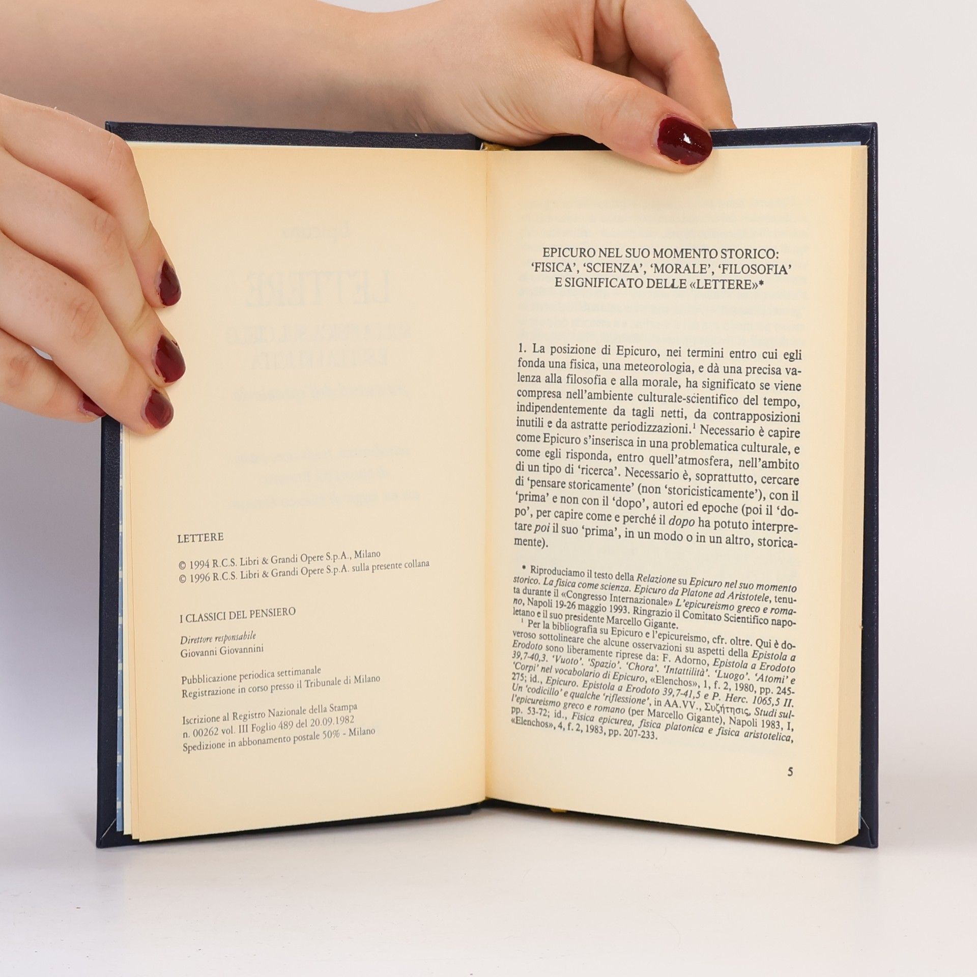 Epikúros Lettere