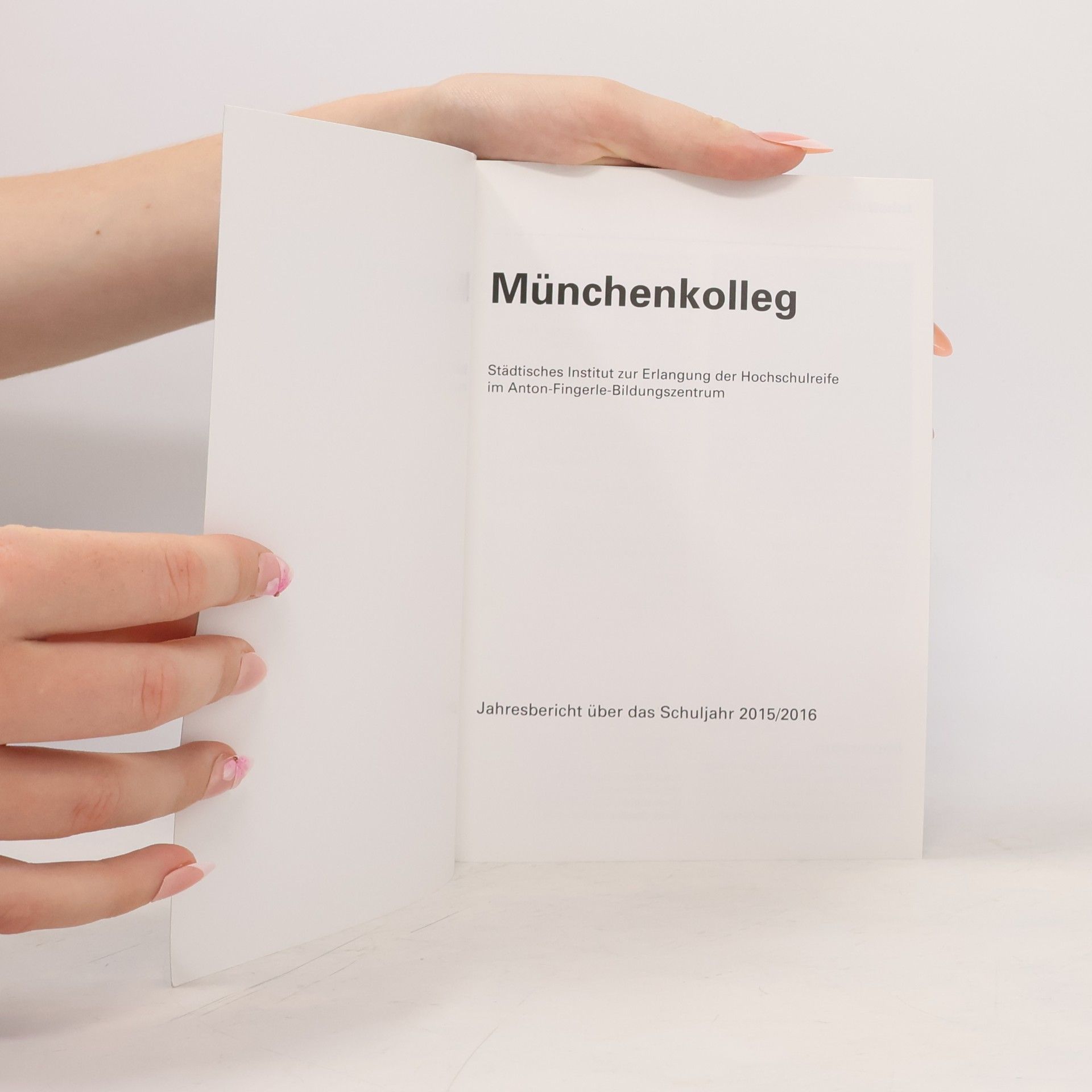 kolektiv Jahresbericht des Städtischen Münchenkollegs 2015/2016