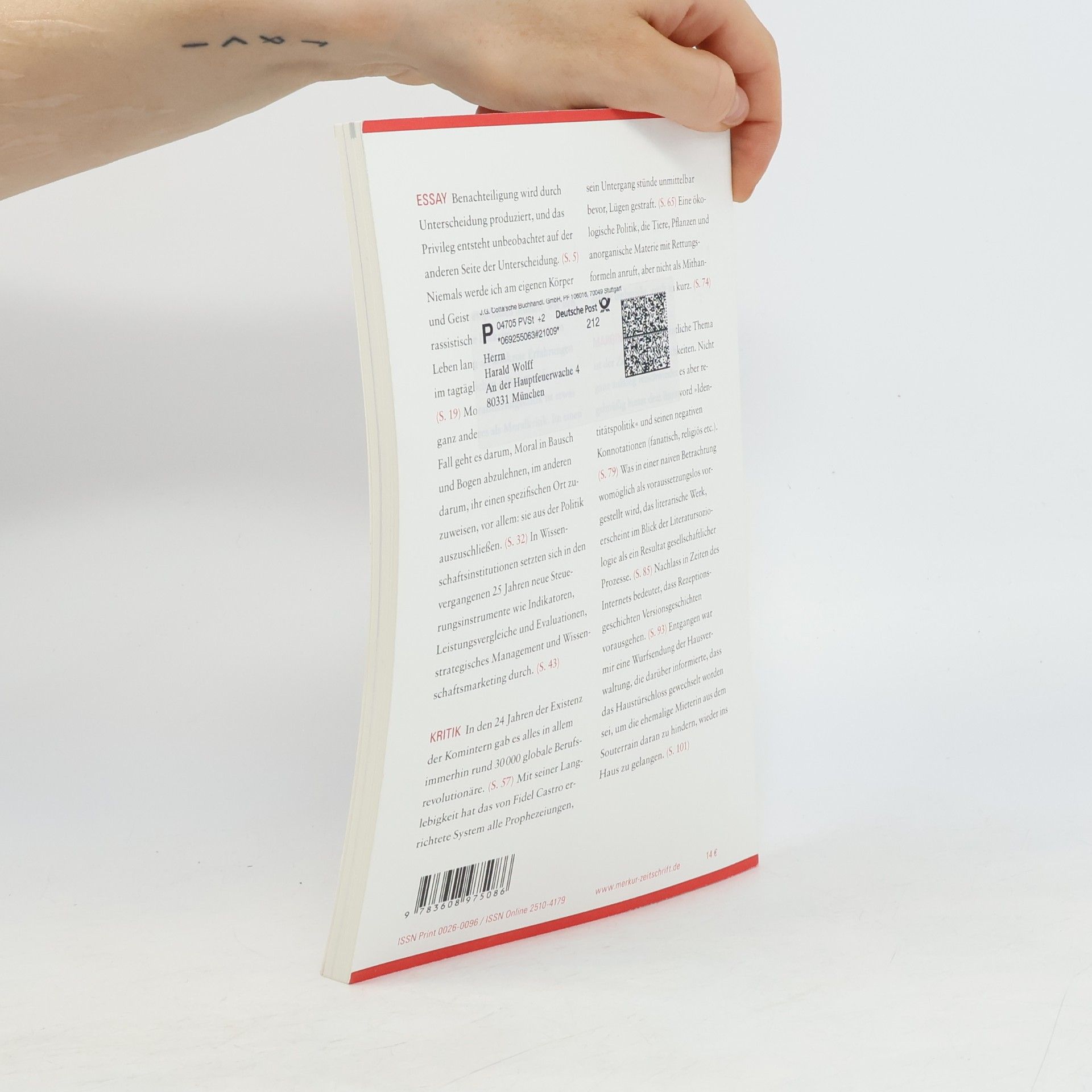 Christian Demand MERKUR Gegründet 1947 als Deutsche Zeitschrift für europäisches Denken - 2021-09